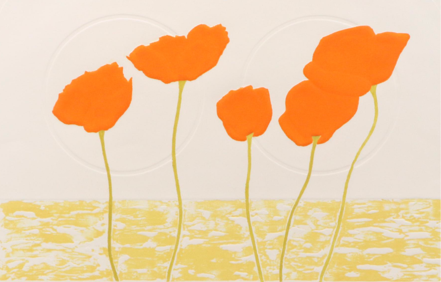 Embossed Relief Print of Poppies