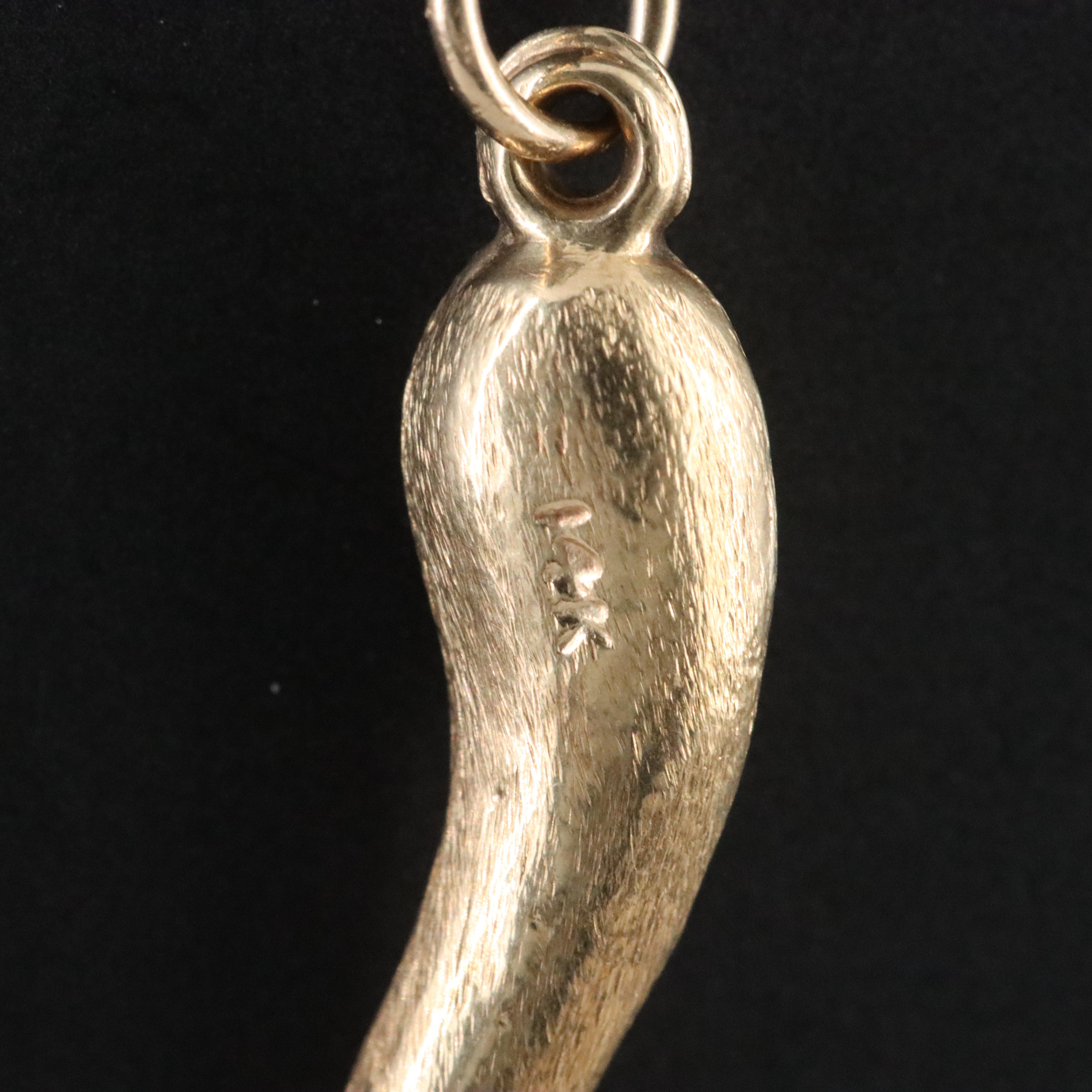 14K Cornicello Charm Pendant