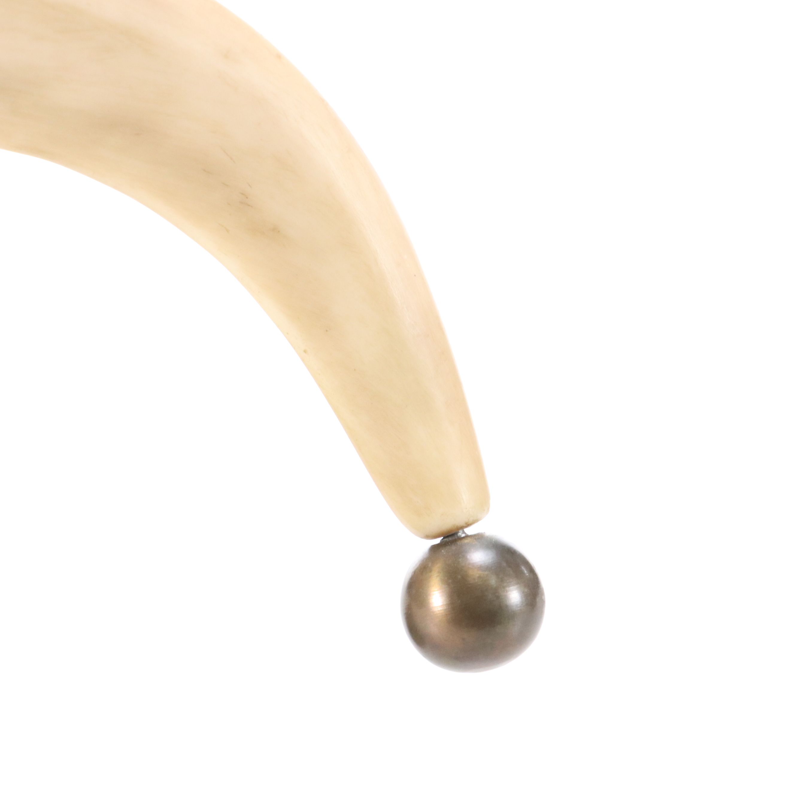 Pair of Chapman Resin Ram's Horn and Brass Table Lamps, 1970s