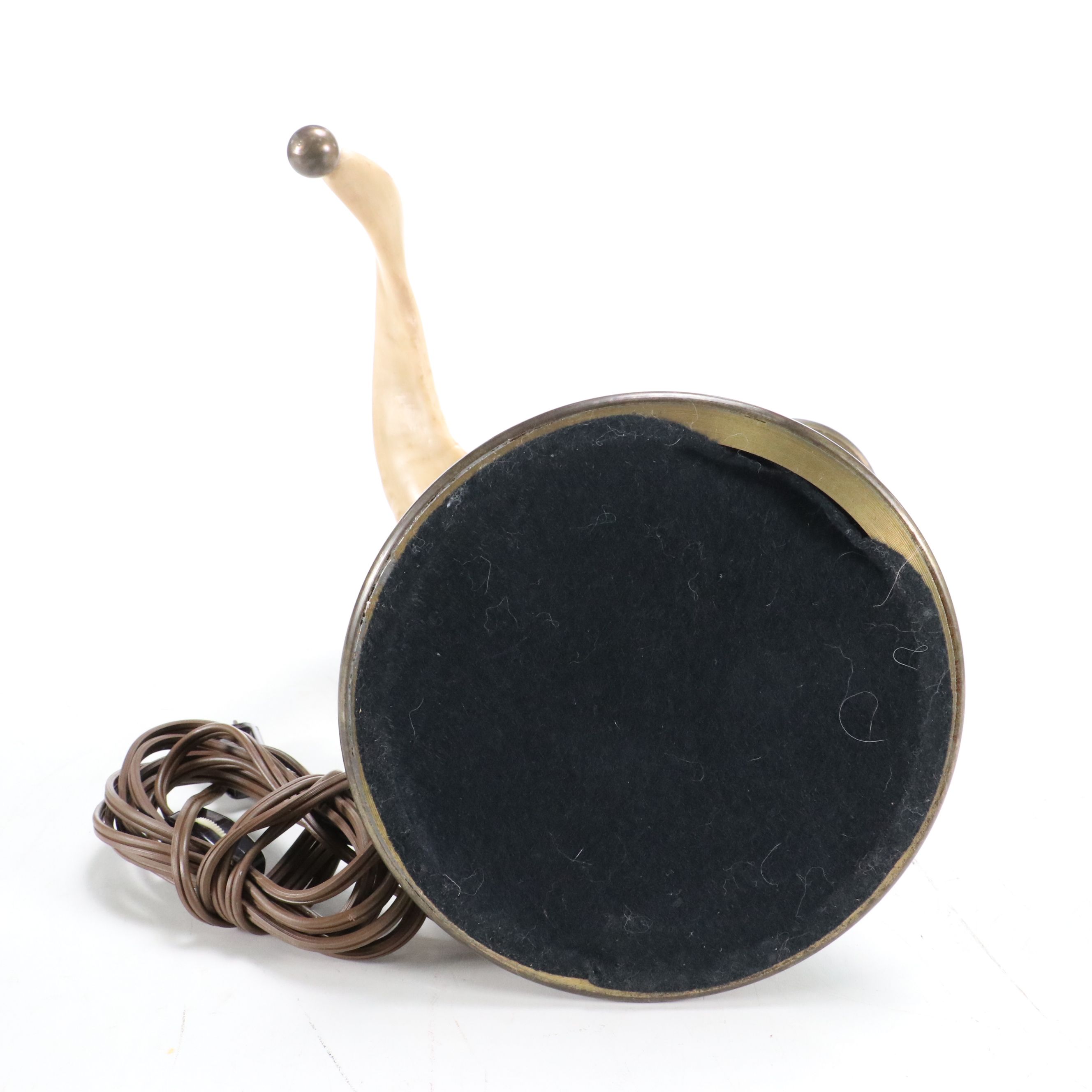 Pair of Chapman Resin Ram's Horn and Brass Table Lamps, 1970s