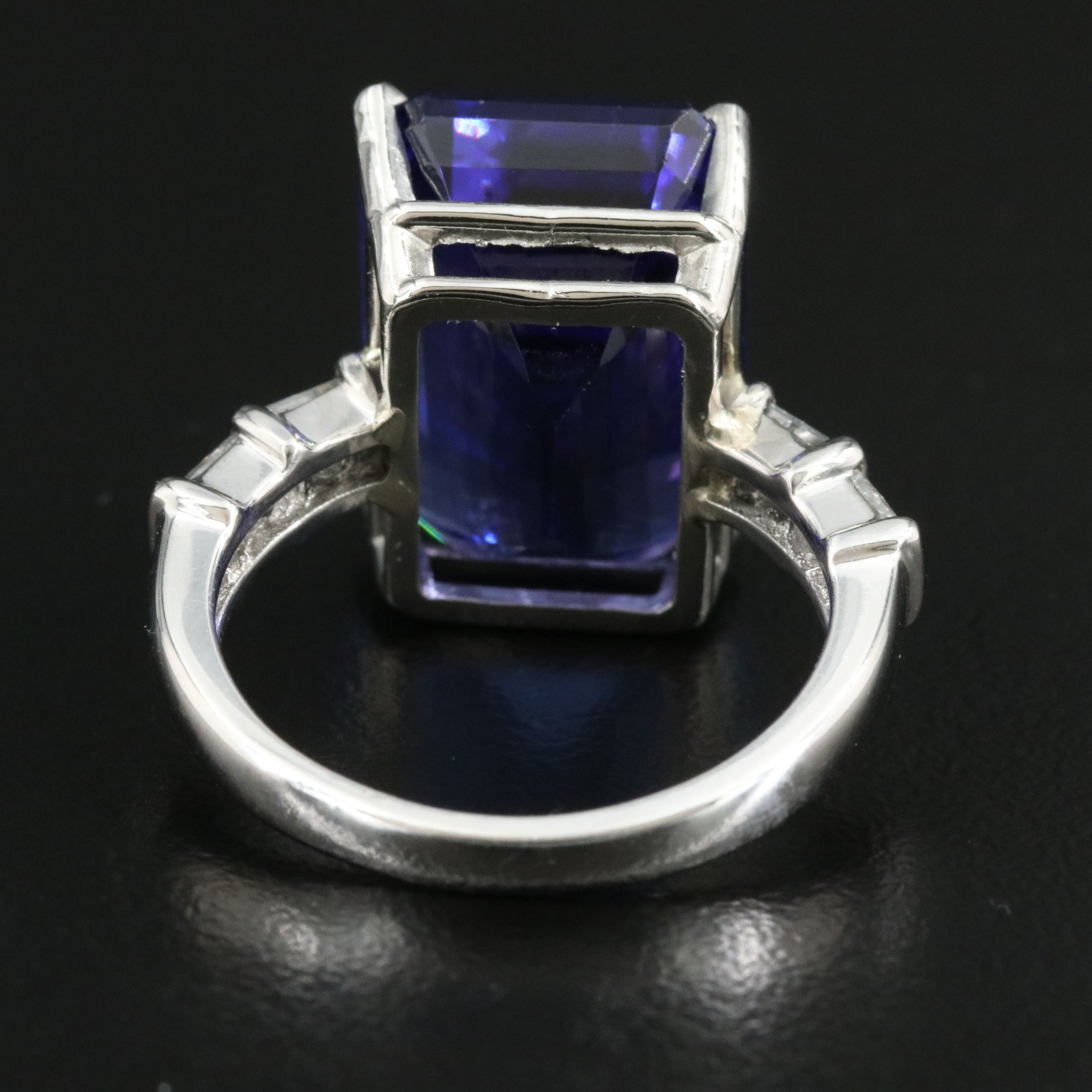 Platinum 18.34 CT Tanzanite and Diamond Ring with GIA Report
