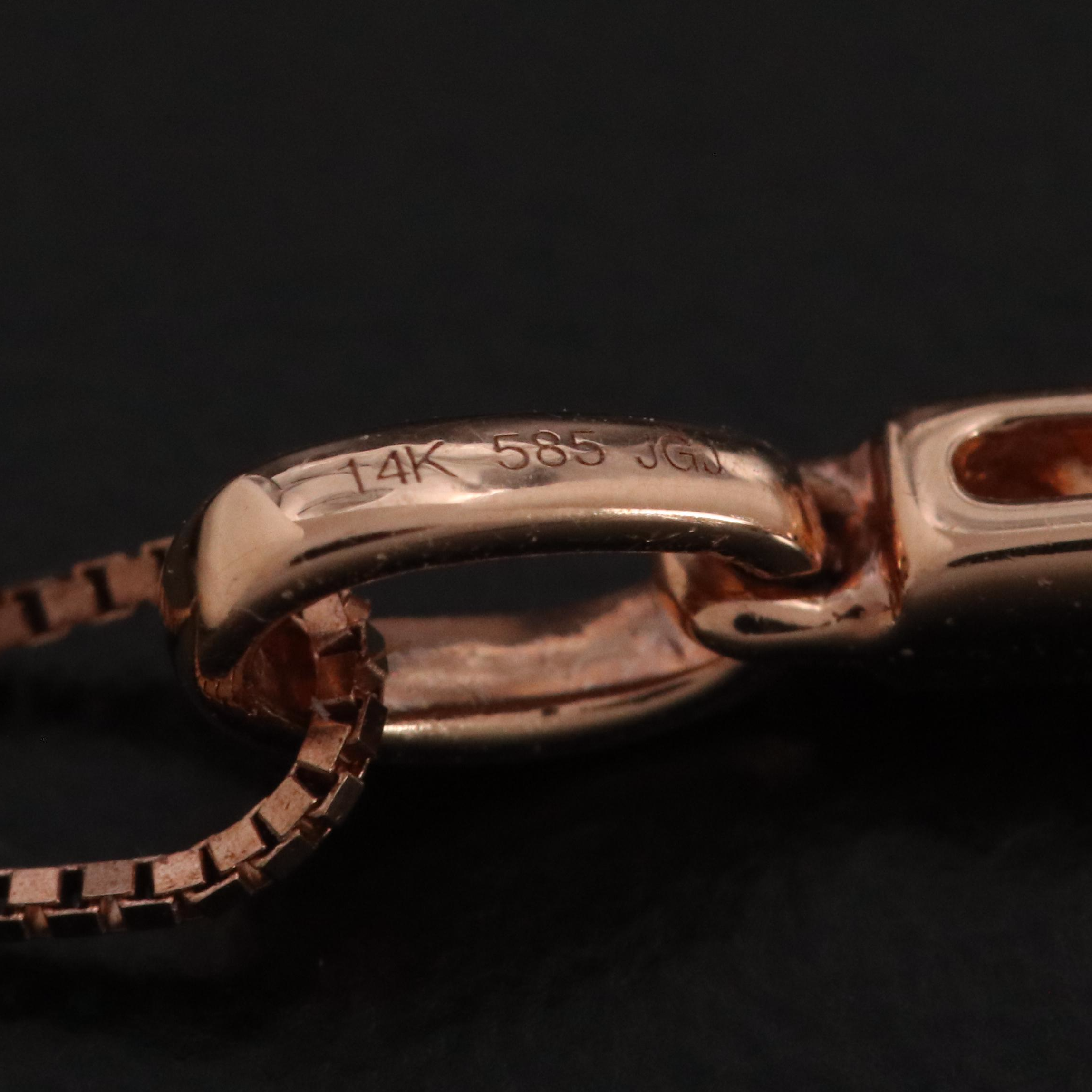 14K Rose Gold 0.24 CTW Diamond Cross Pendant Necklace