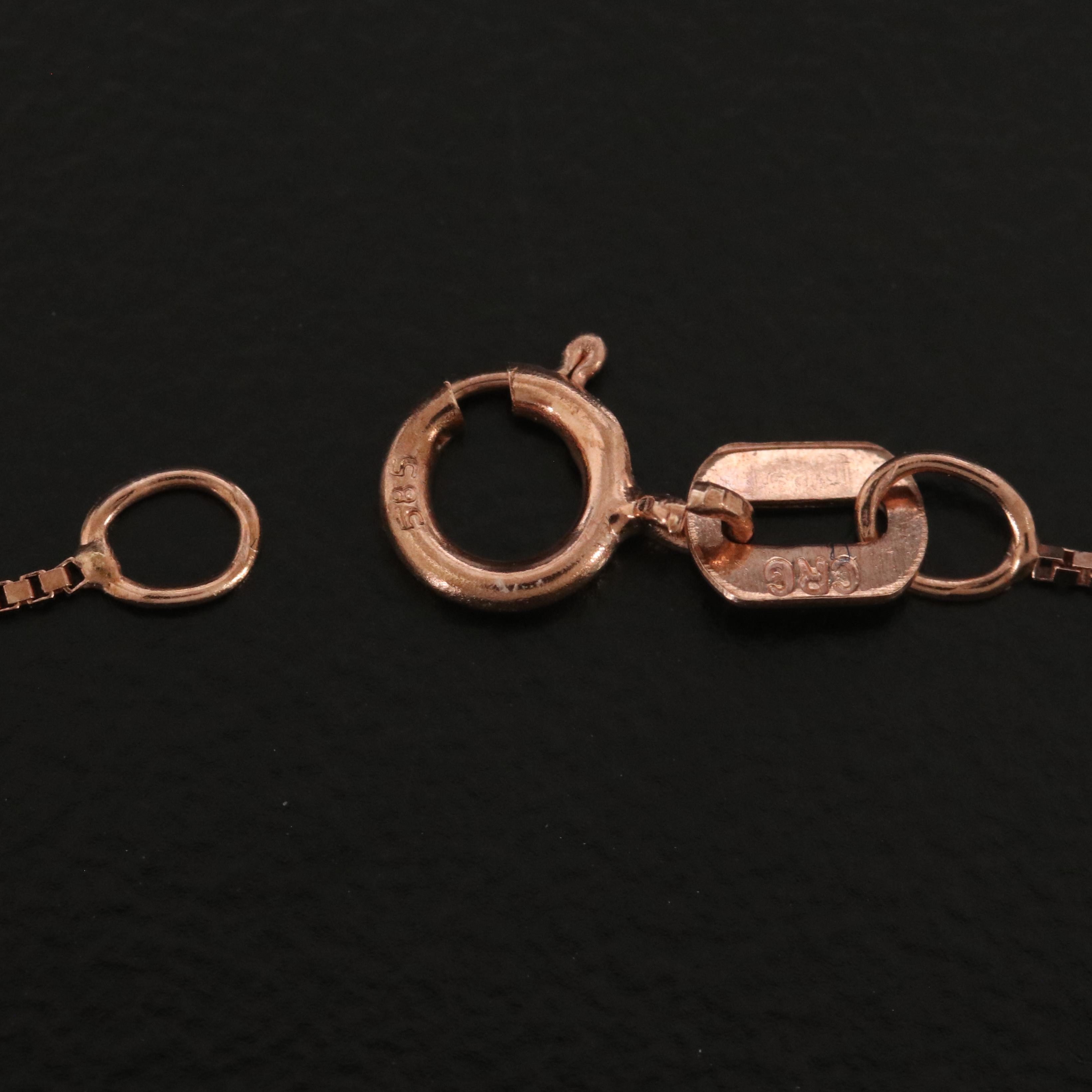 14K Rose Gold 0.24 CTW Diamond Cross Pendant Necklace