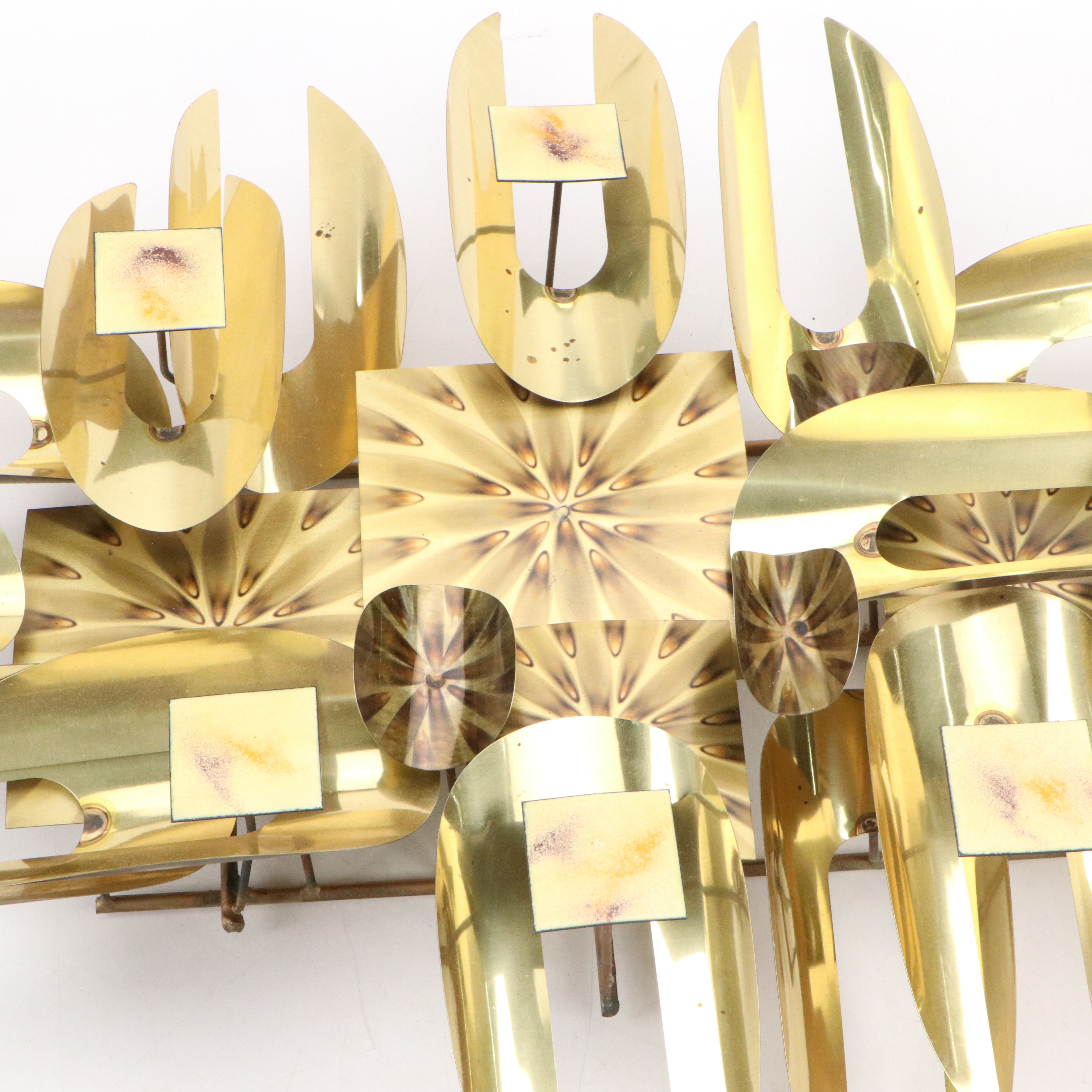 Mid Century Modern Brutalist Metal Wall Sculpture, Attributed to William Vose