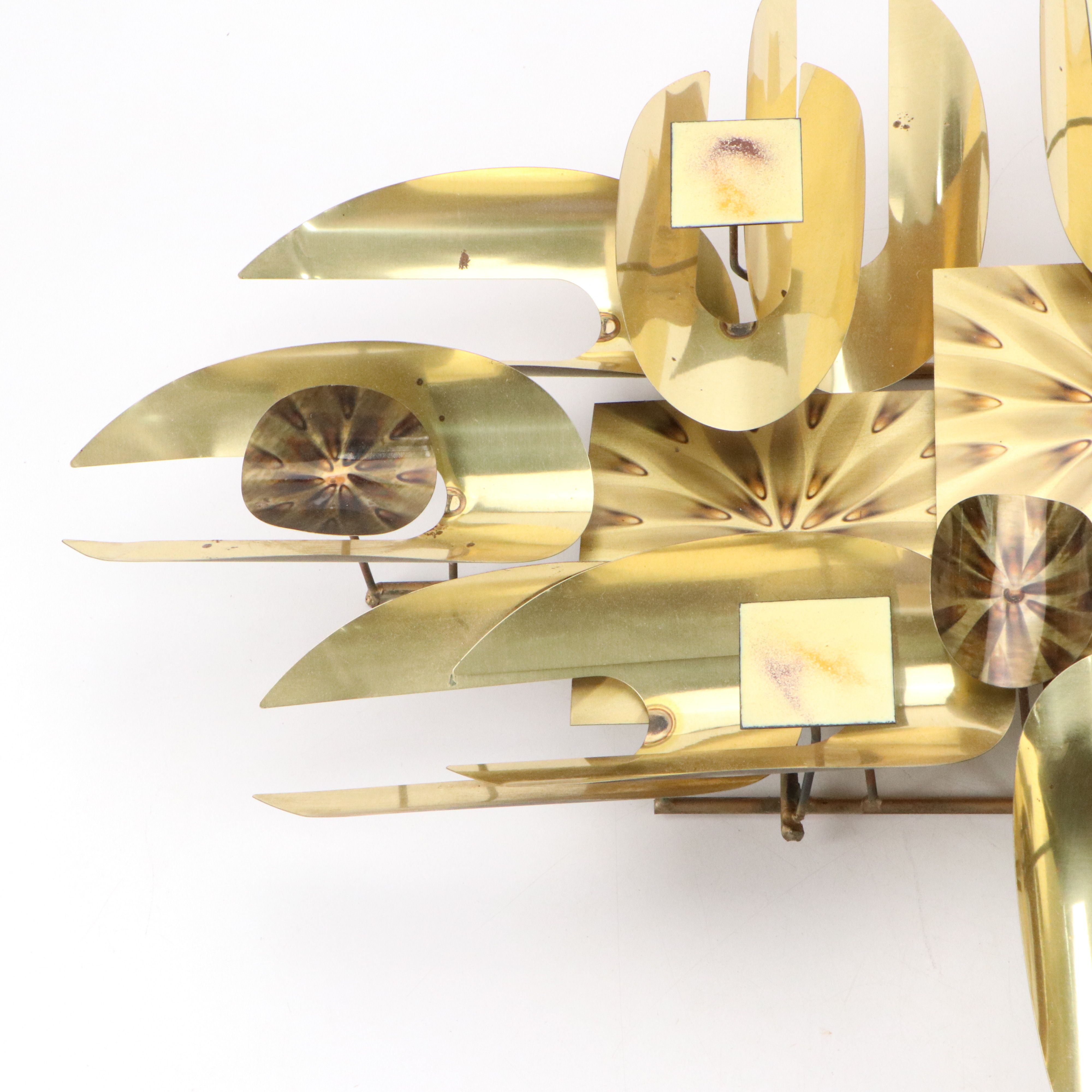 Mid Century Modern Brutalist Metal Wall Sculpture, Attributed to William Vose