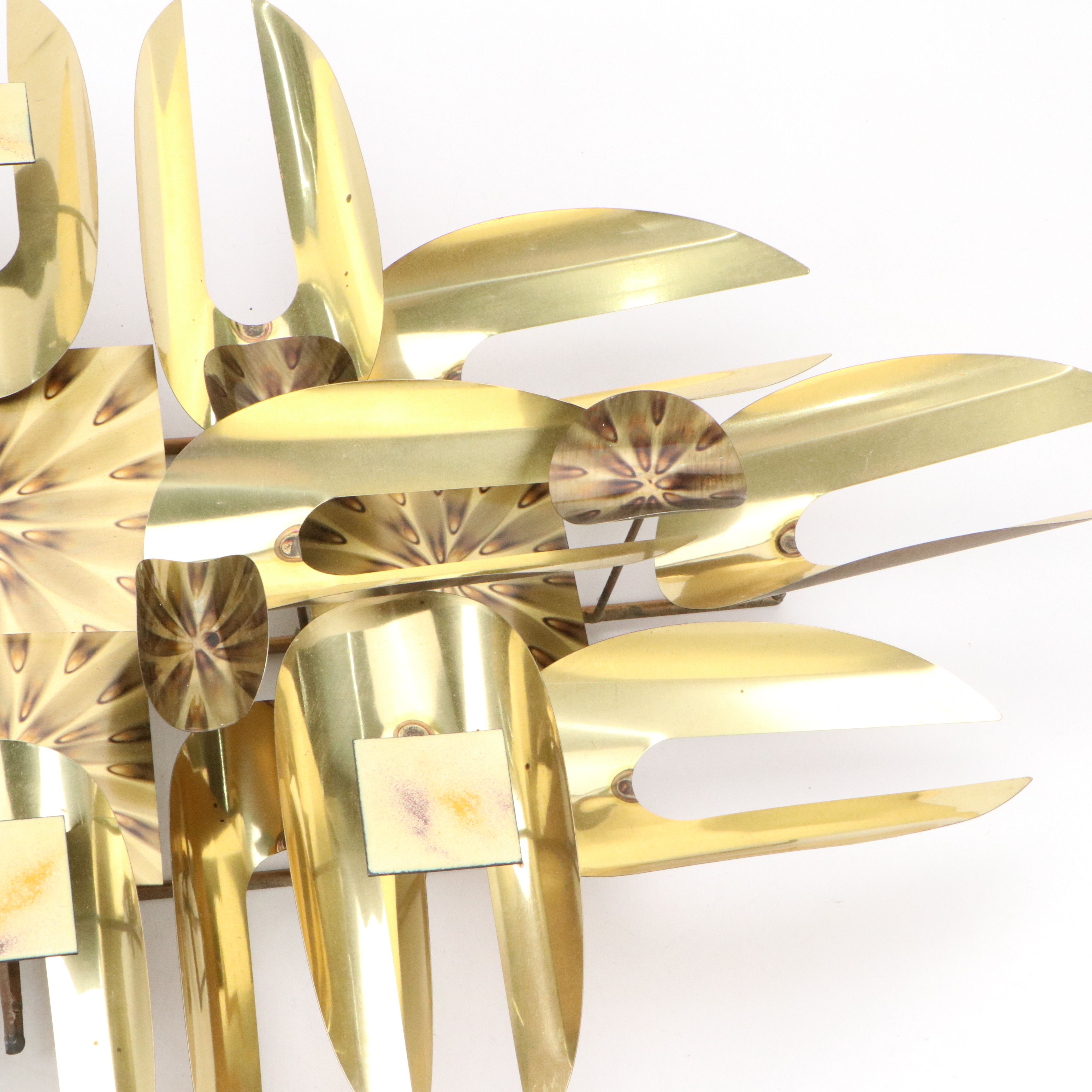 Mid Century Modern Brutalist Metal Wall Sculpture, Attributed to William Vose