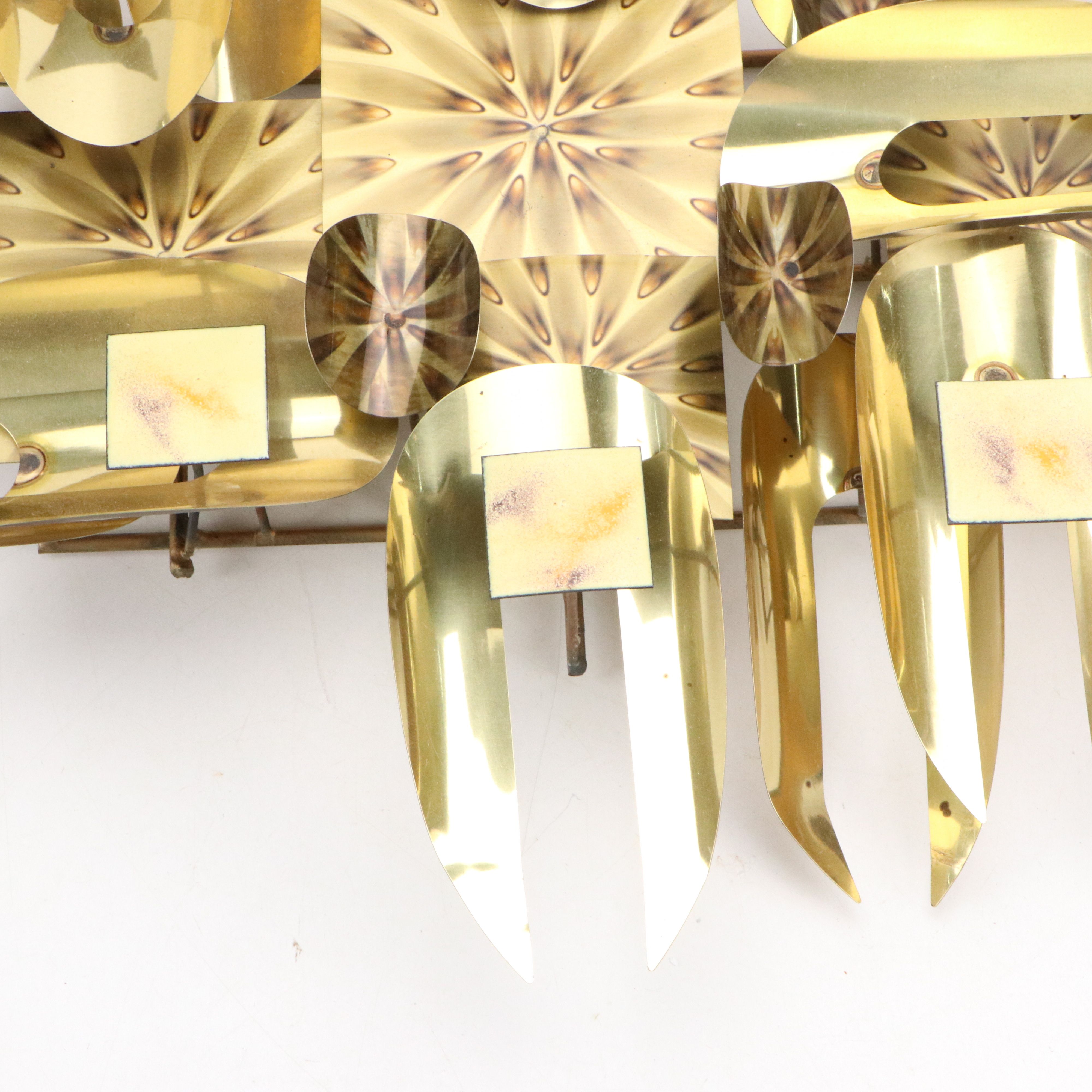 Mid Century Modern Brutalist Metal Wall Sculpture, Attributed to William Vose