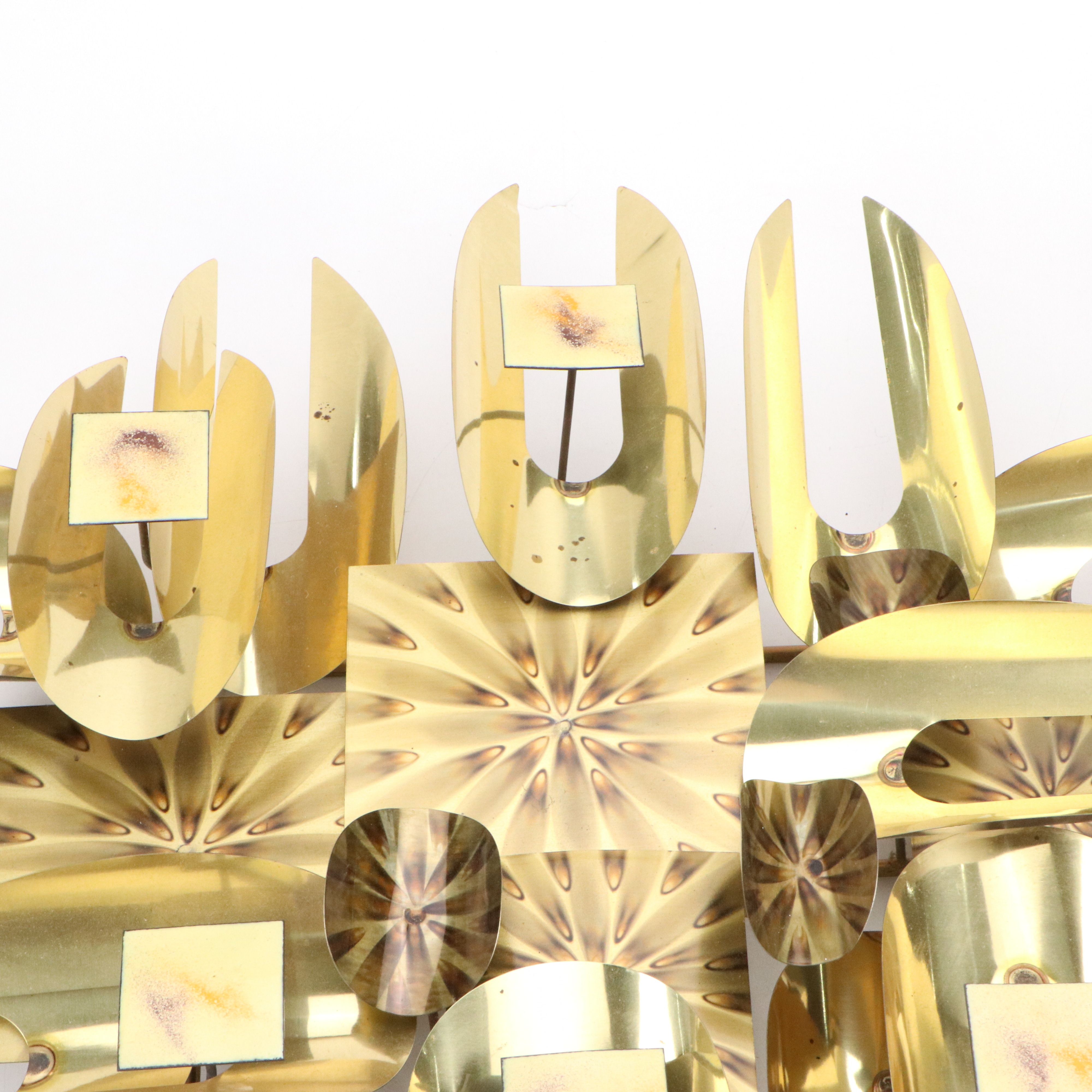 Mid Century Modern Brutalist Metal Wall Sculpture, Attributed to William Vose