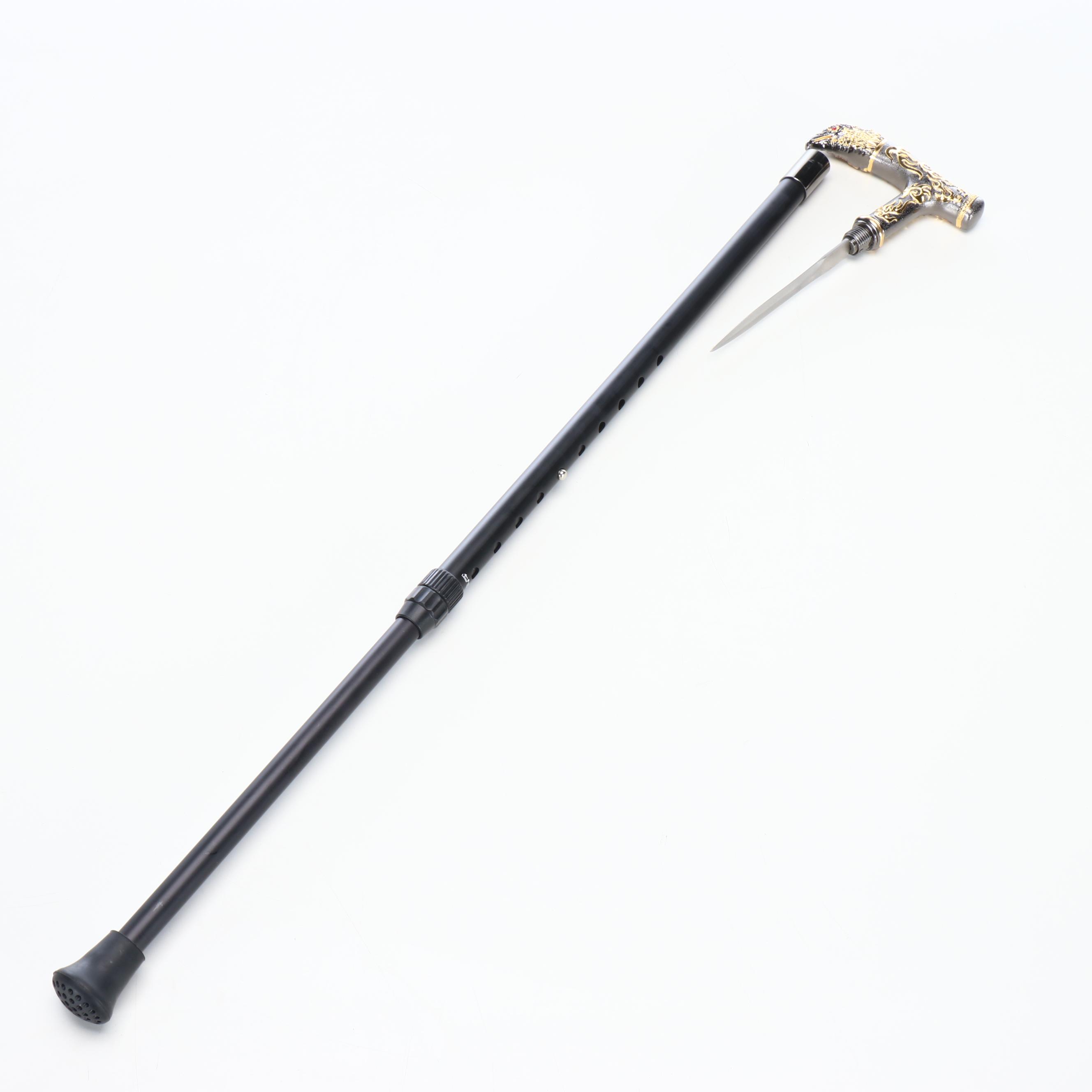 Embossed Eagle Head Derby-Handled Adjustable Sword Cane