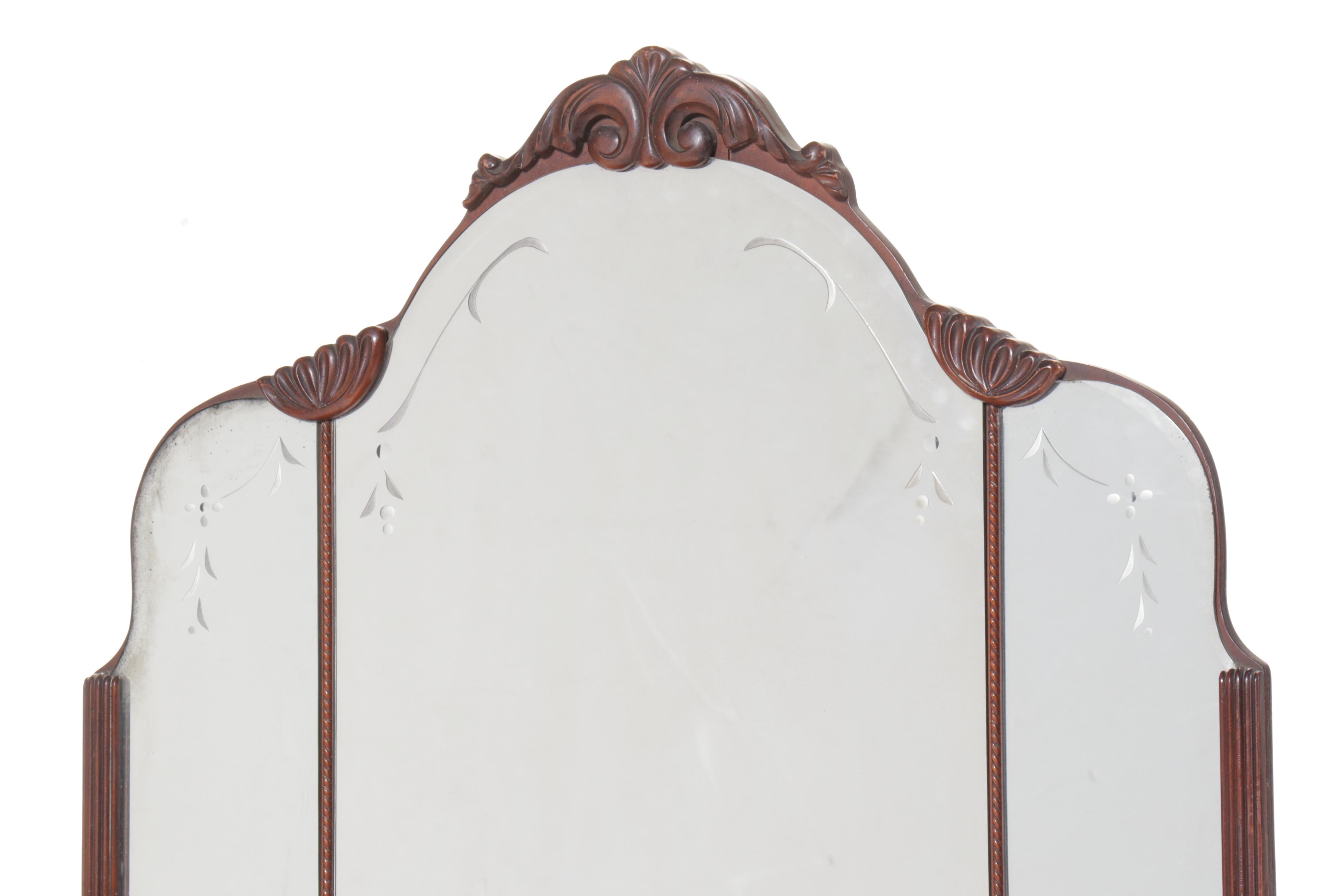 E. Kleeman Co. Jacobean Revival Style Mahogany and Waterfall Veneer Dresser