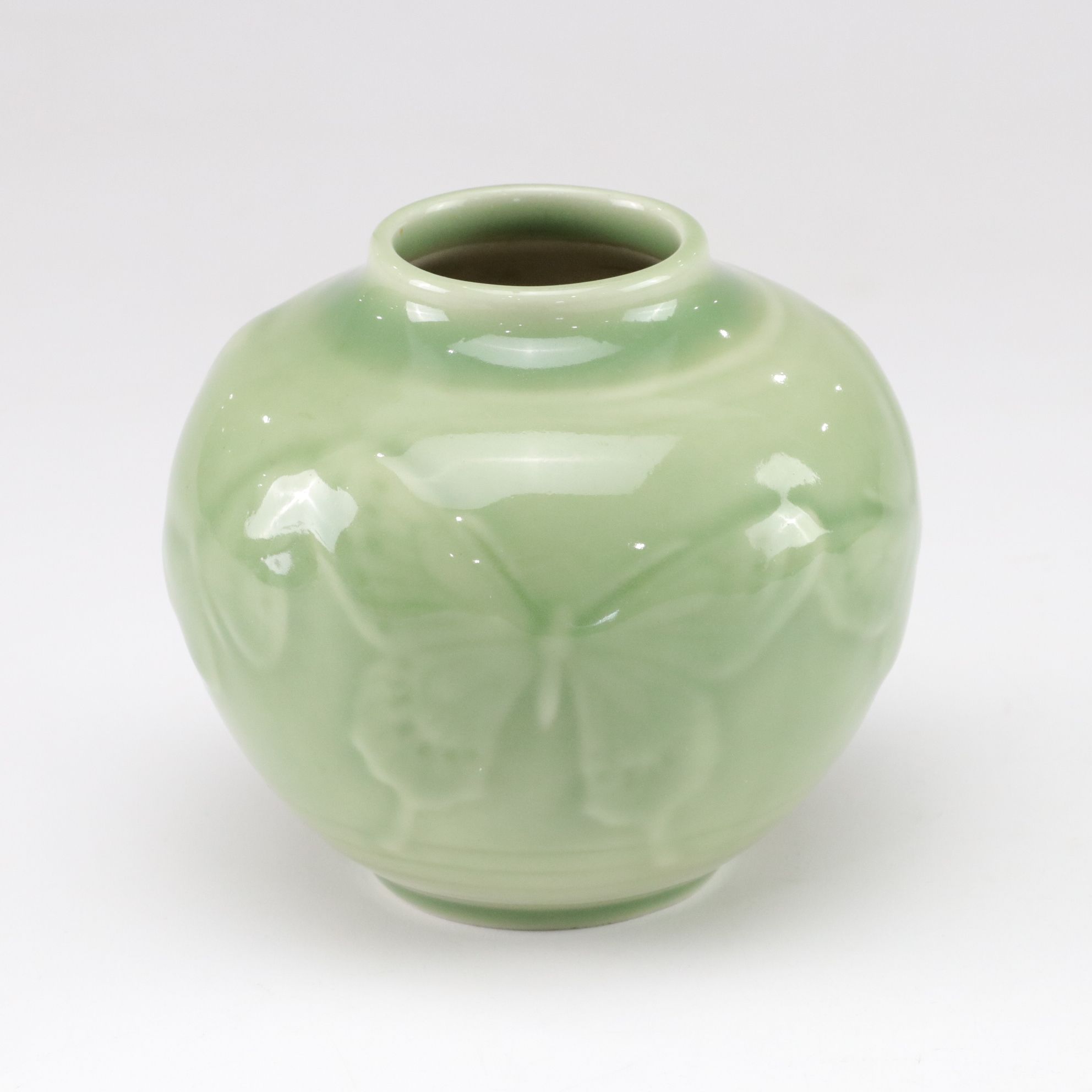 Rookwood Pottery High Glaze Green "Butterfly" Vase, 1945