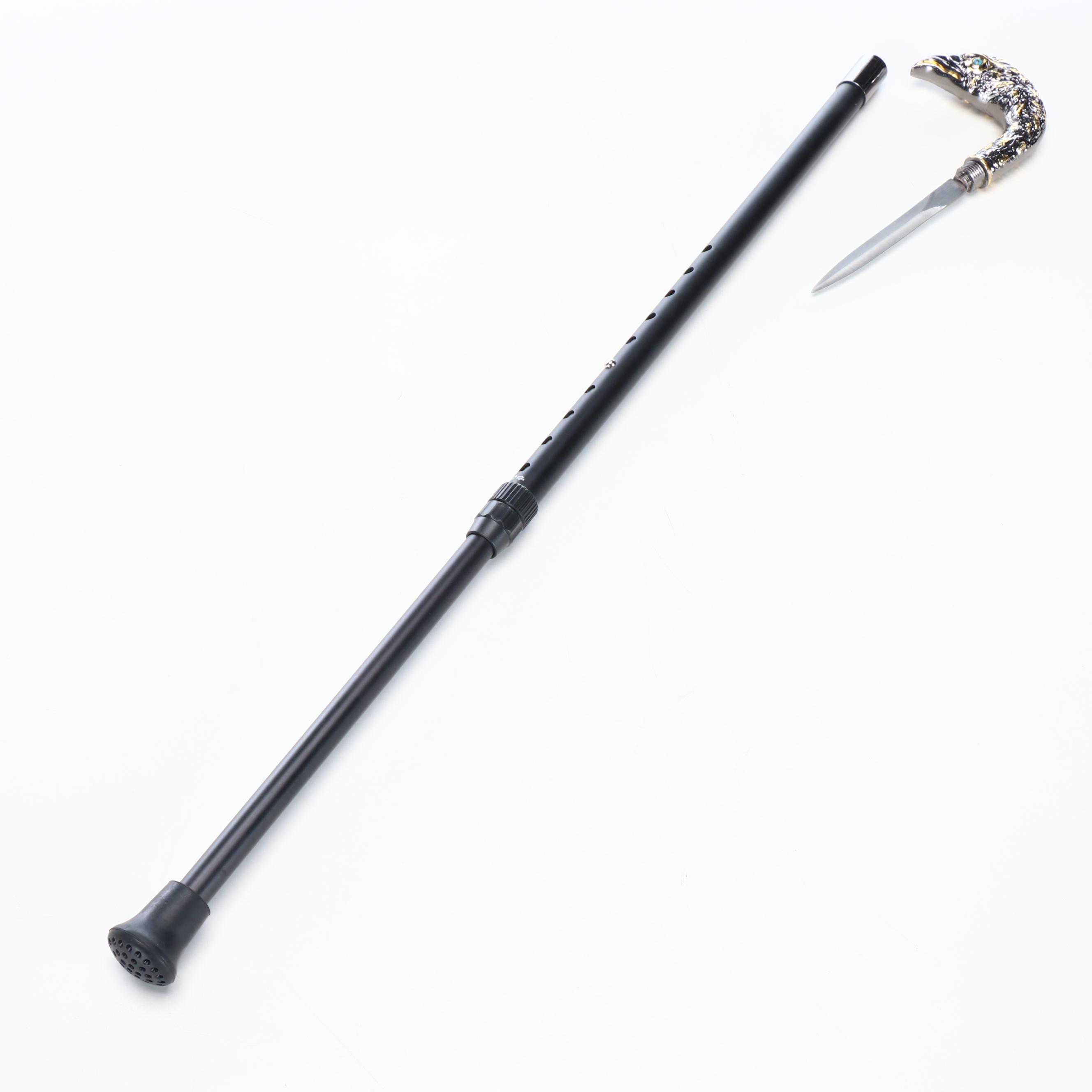 Embossed Eagle Head Adjustable Sword Cane