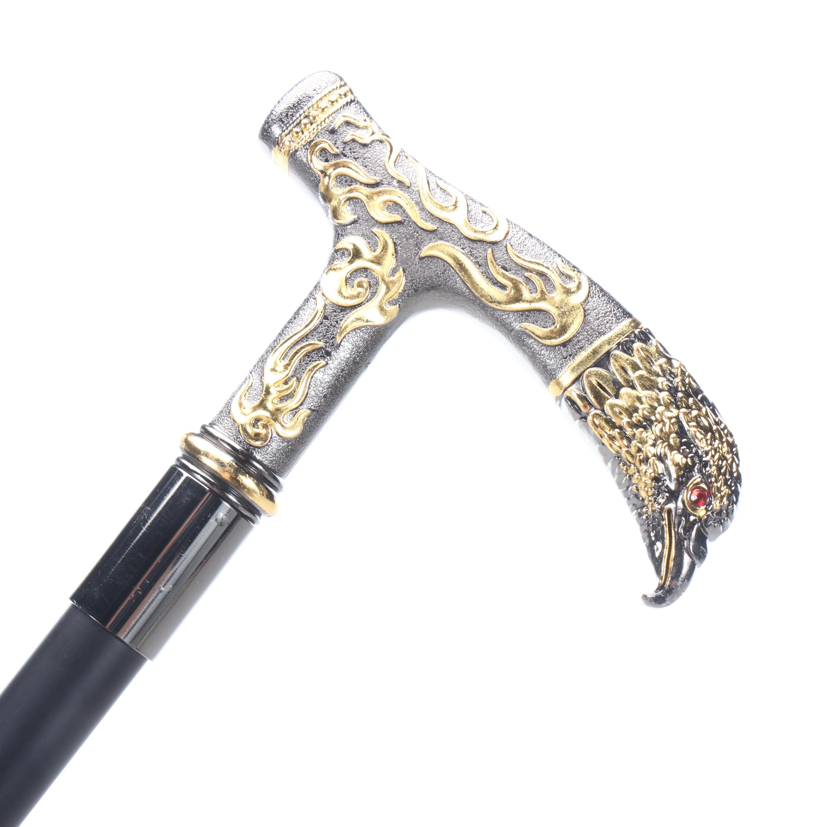 Embossed Eagle Head Derby-Handled Adjustable Sword Cane