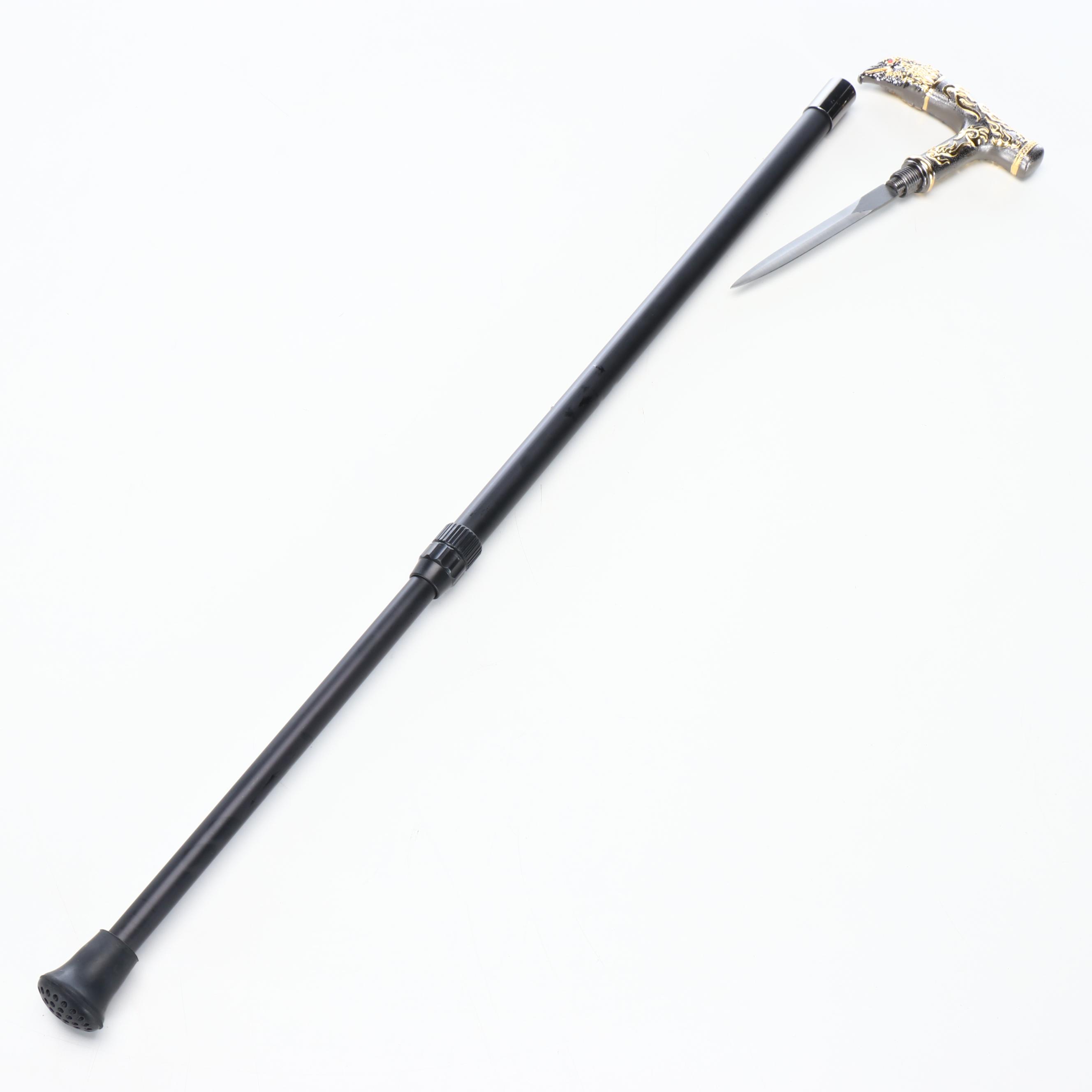 Embossed Eagle Head Derby-Handled Adjustable Sword Cane