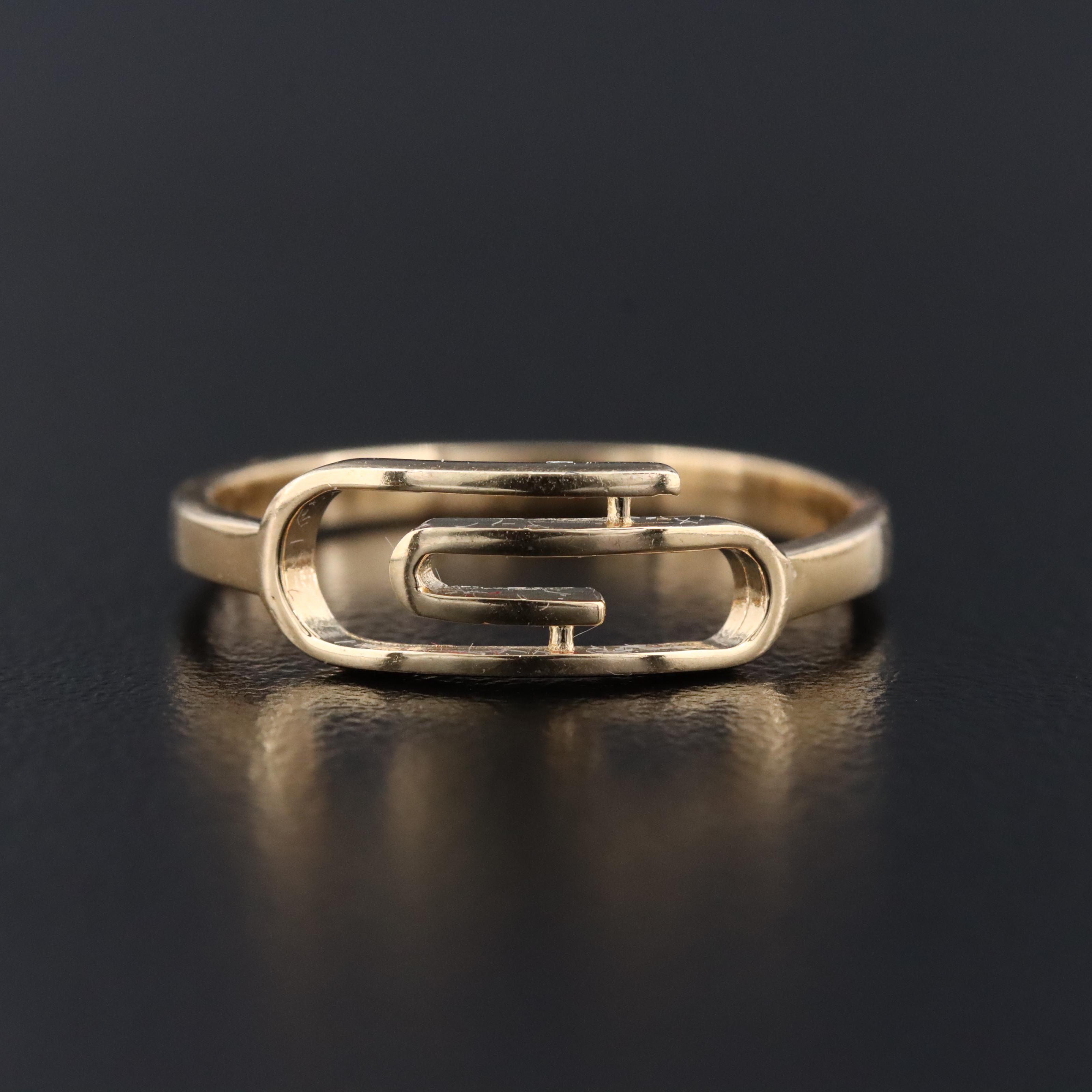 14K Paper Clip Ring