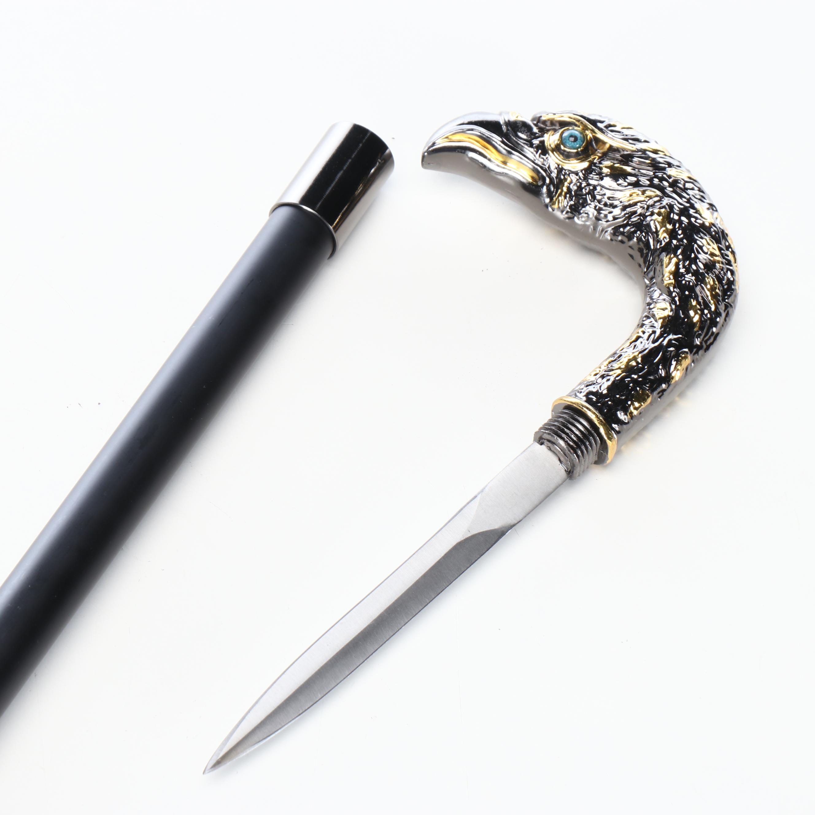 Embossed Eagle Head Adjustable Sword Cane