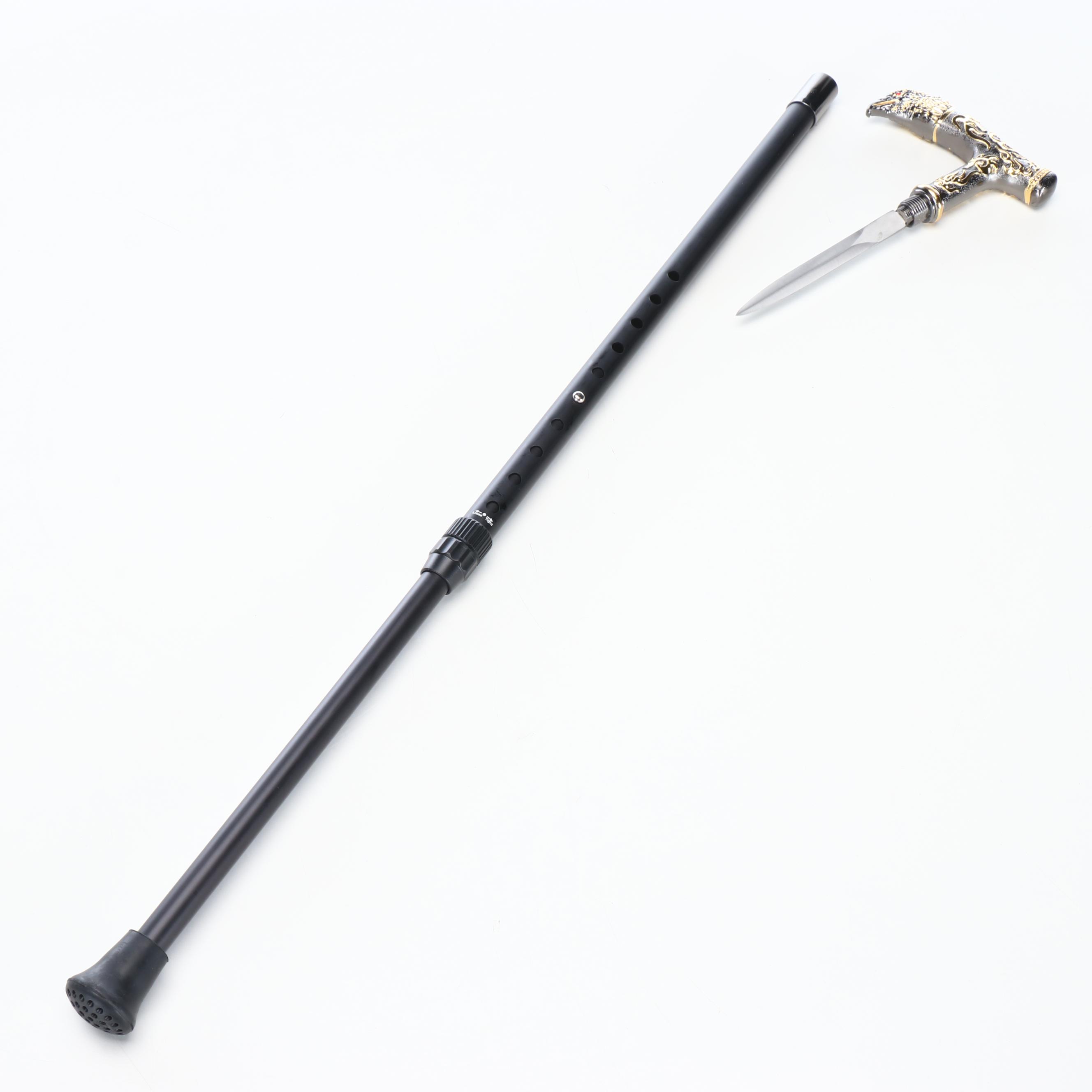 Embossed Eagle Head Derby-Handled Adjustable Sword Cane