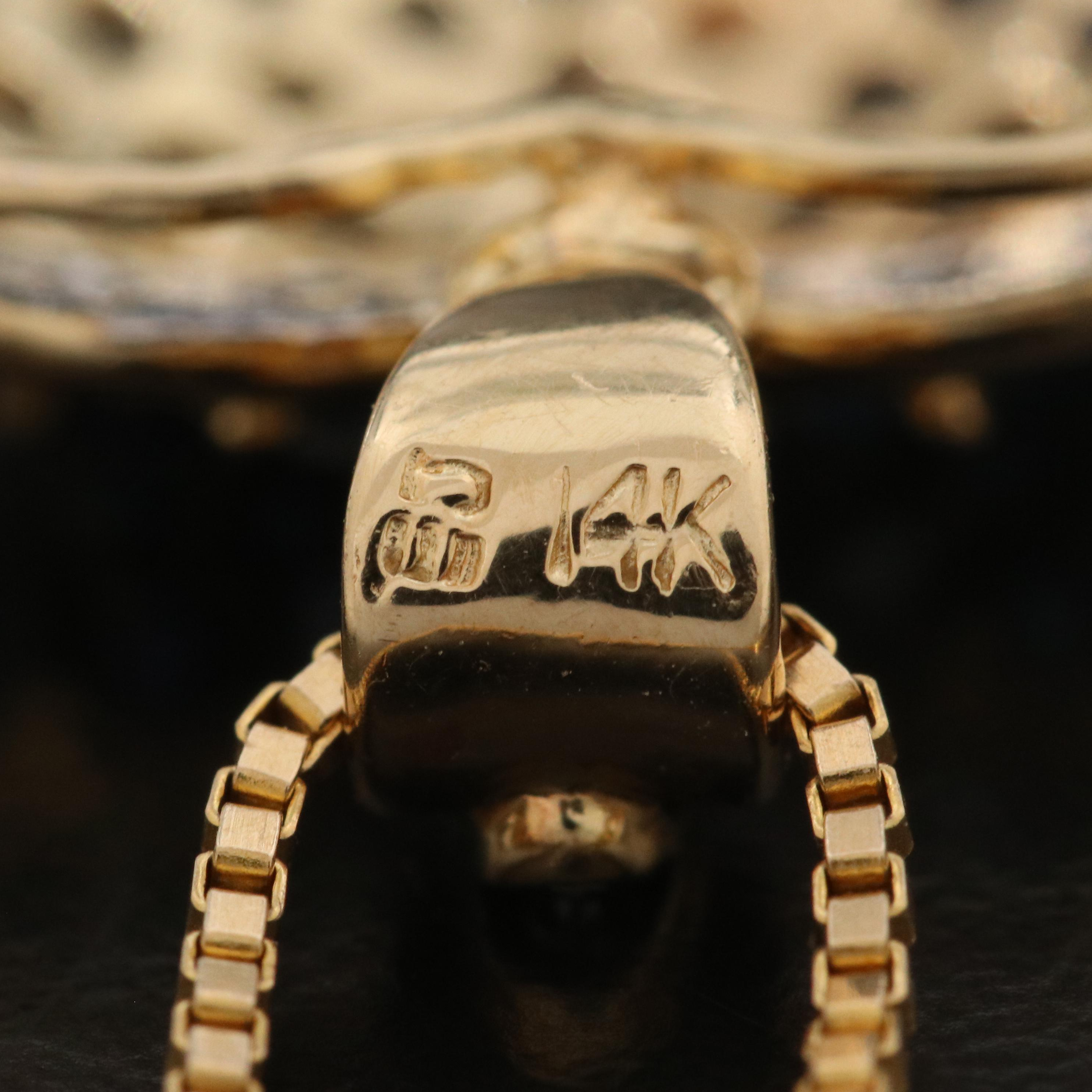 14K Sapphire and Diamond Heart Pendant Necklace