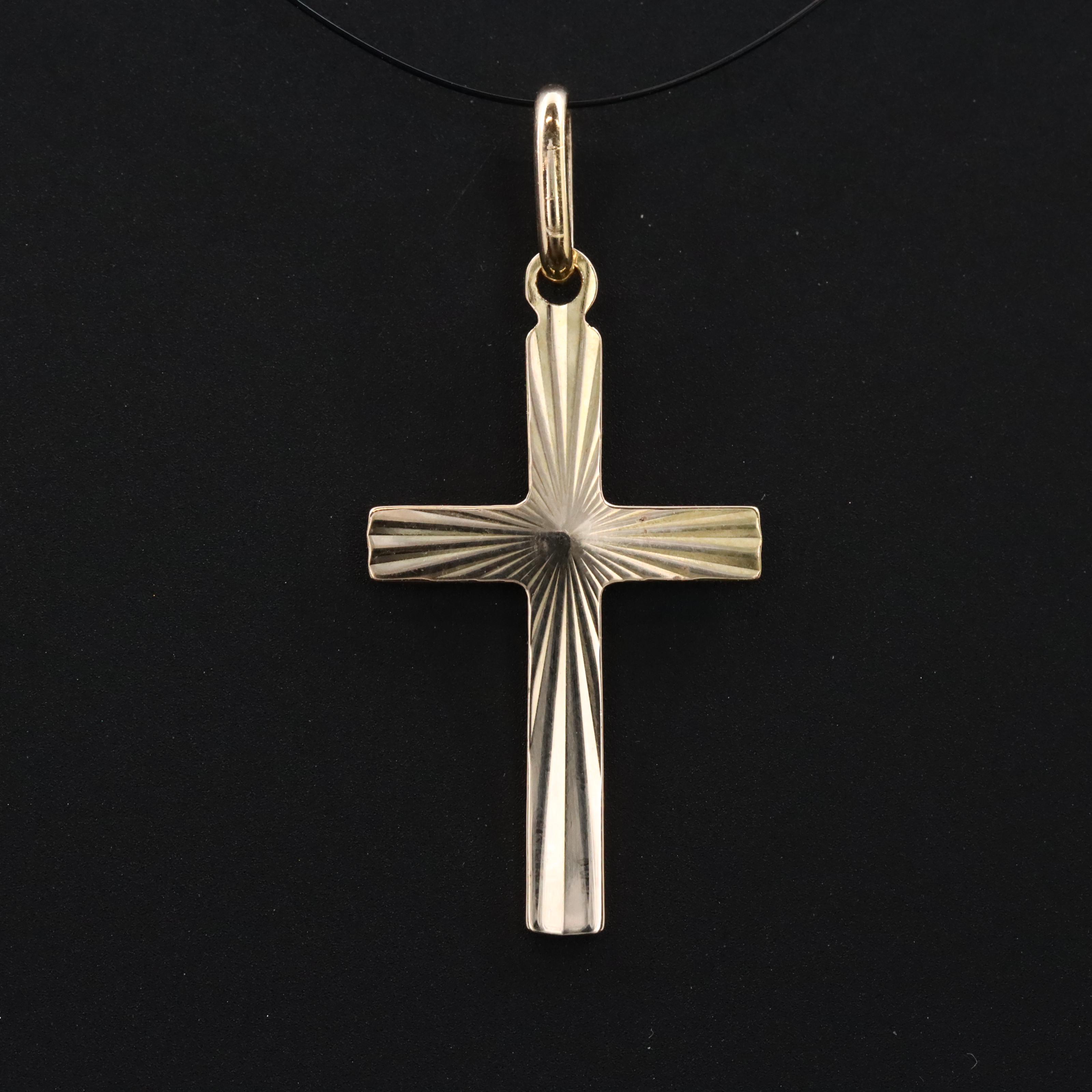 Italian UnoAErre 14K Cross Pendant