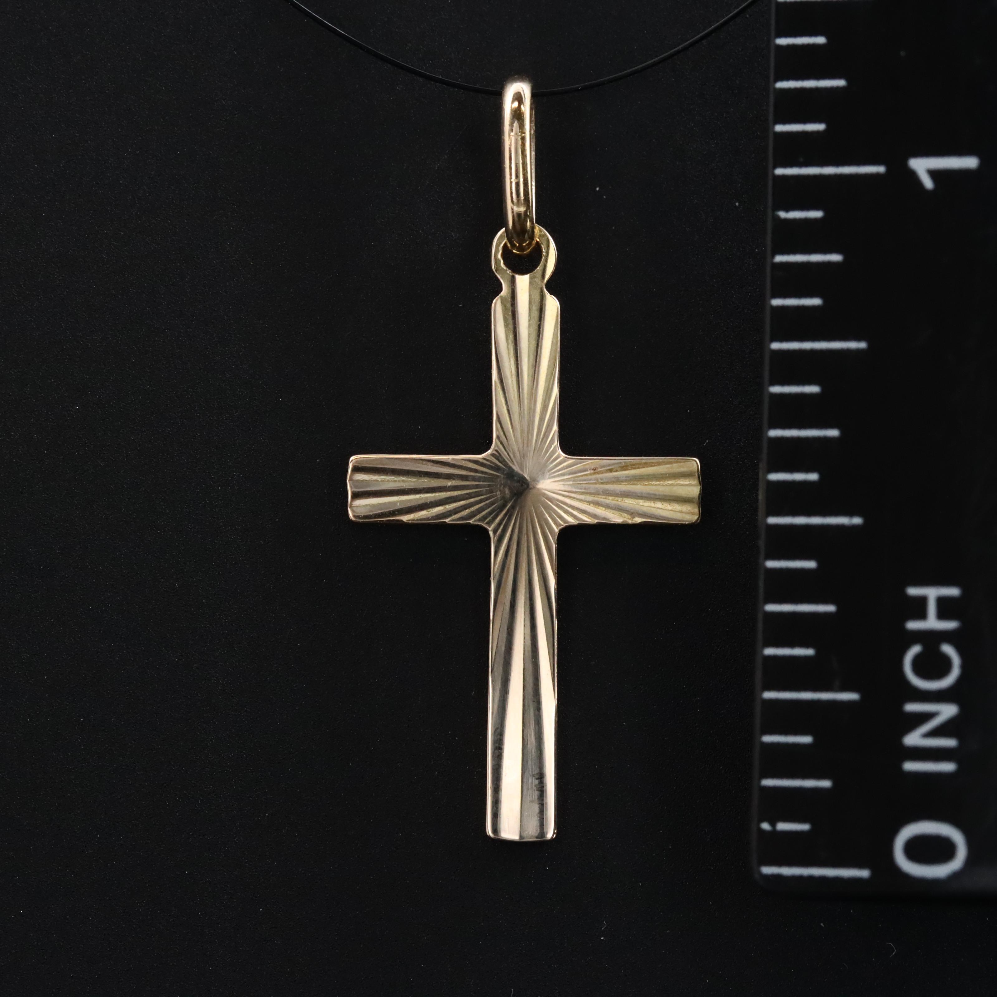 Italian UnoAErre 14K Cross Pendant