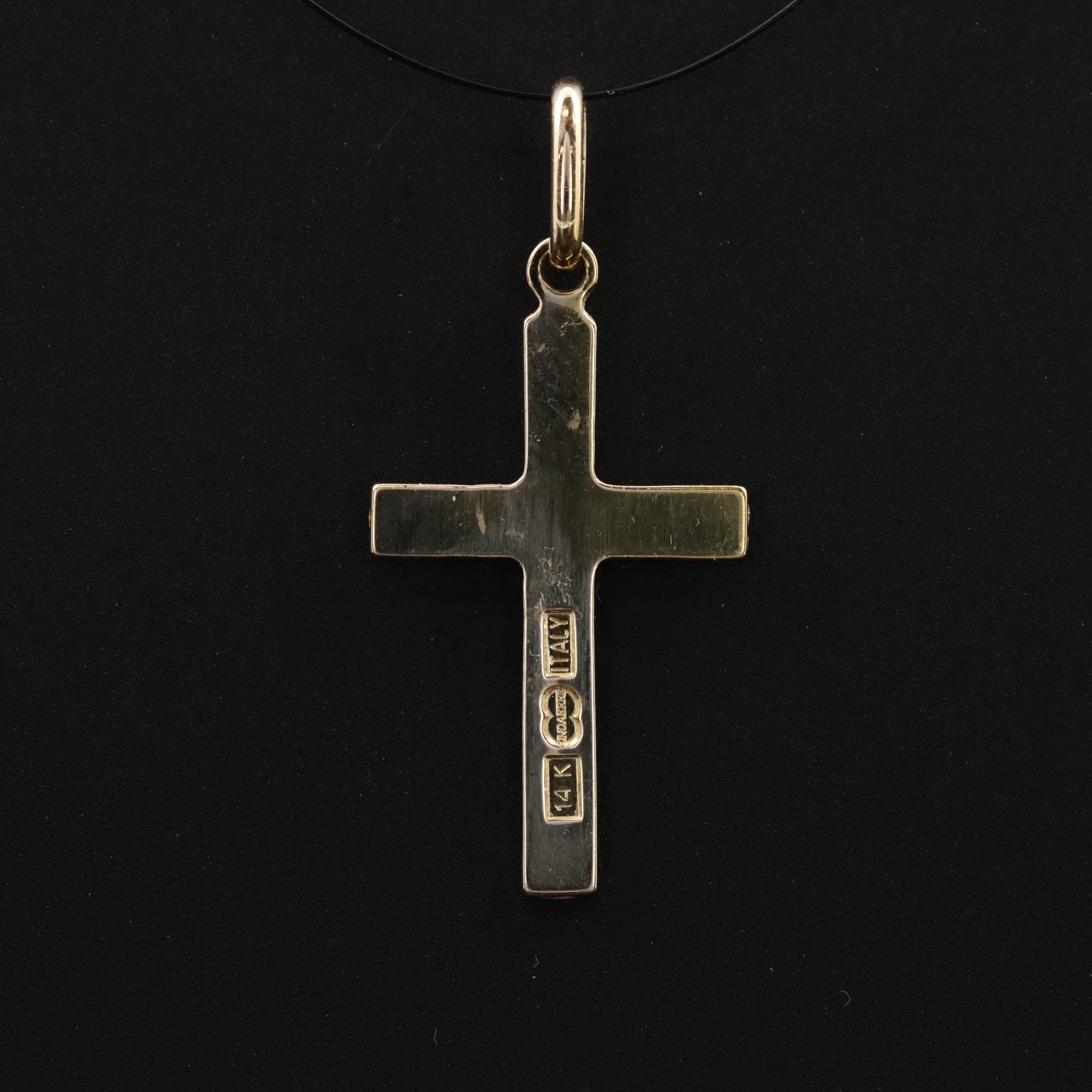 Italian UnoAErre 14K Cross Pendant