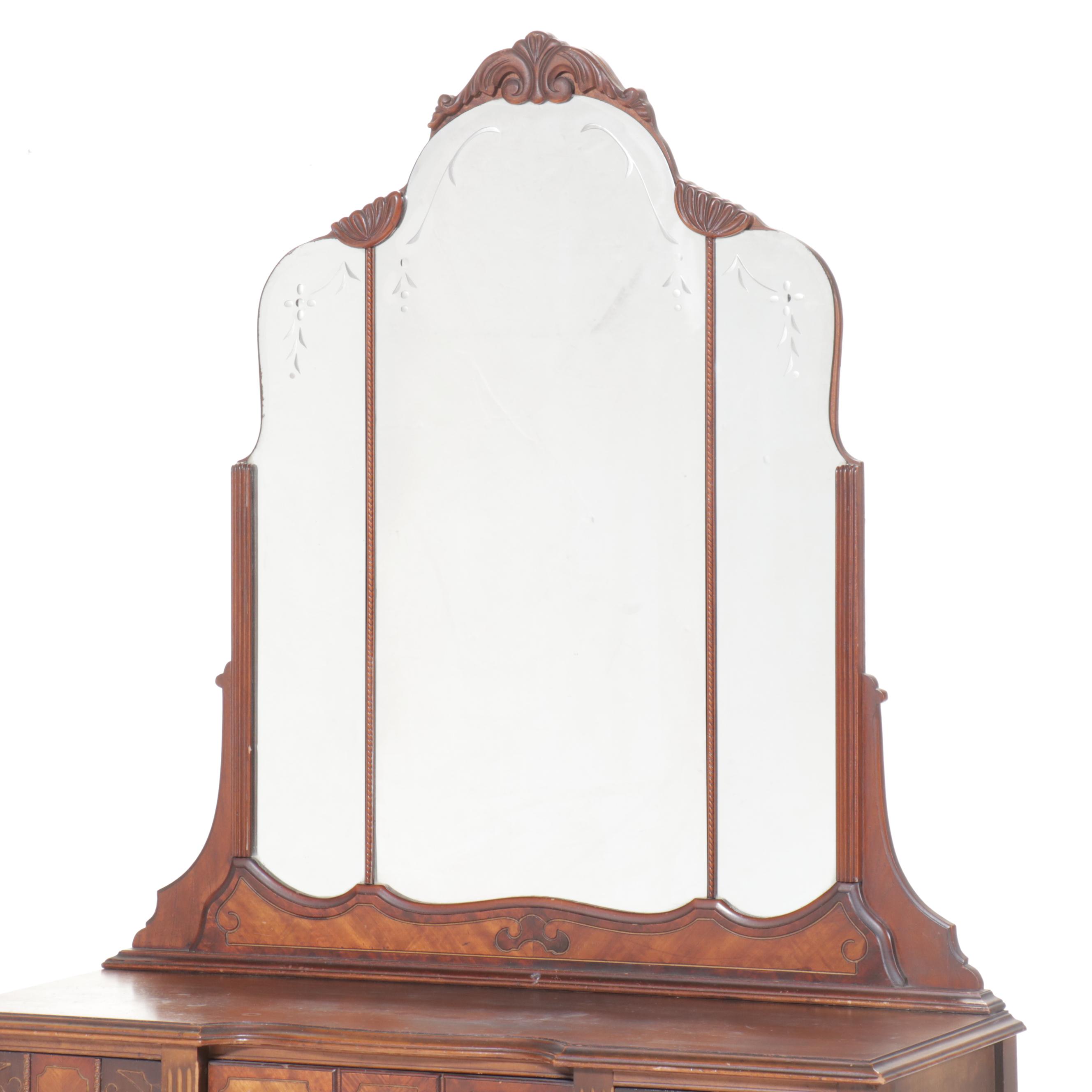 E. Kleeman Co. Jacobean Revival Style Mahogany and Waterfall Dressing Table