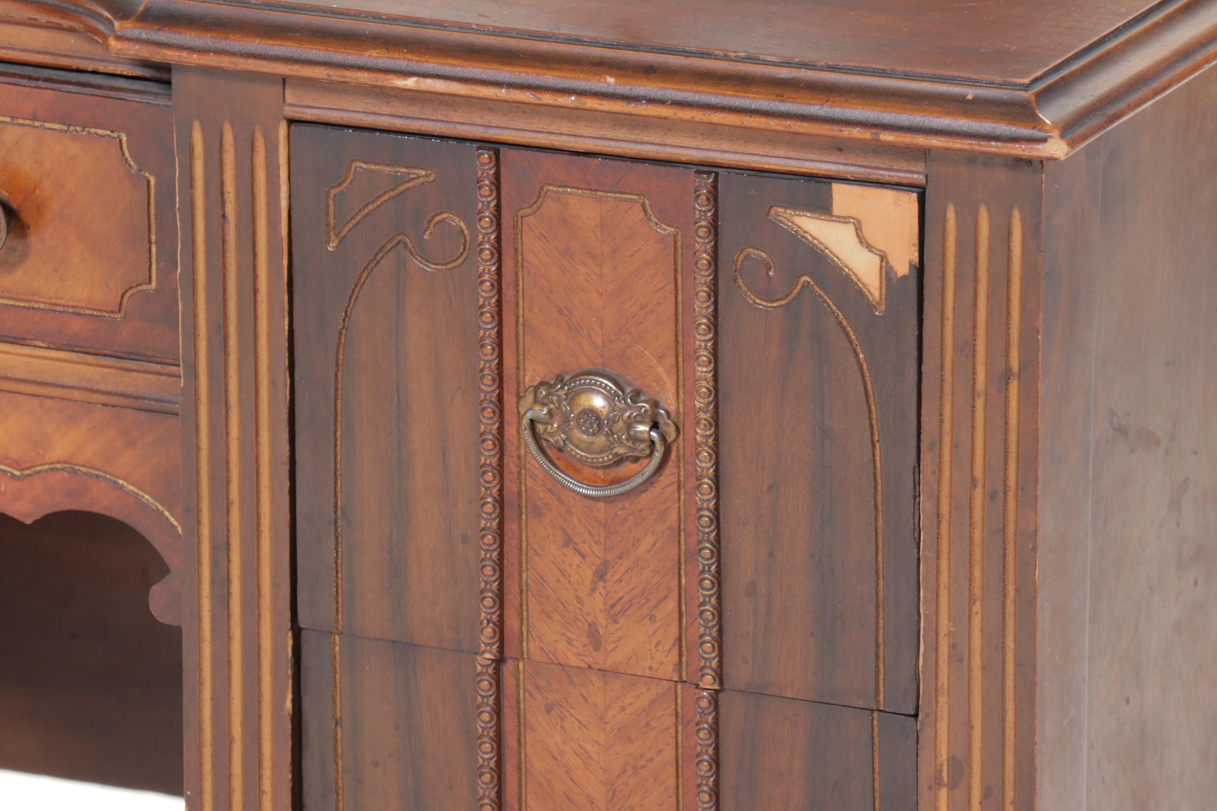 E. Kleeman Co. Jacobean Revival Style Mahogany and Waterfall Dressing Table