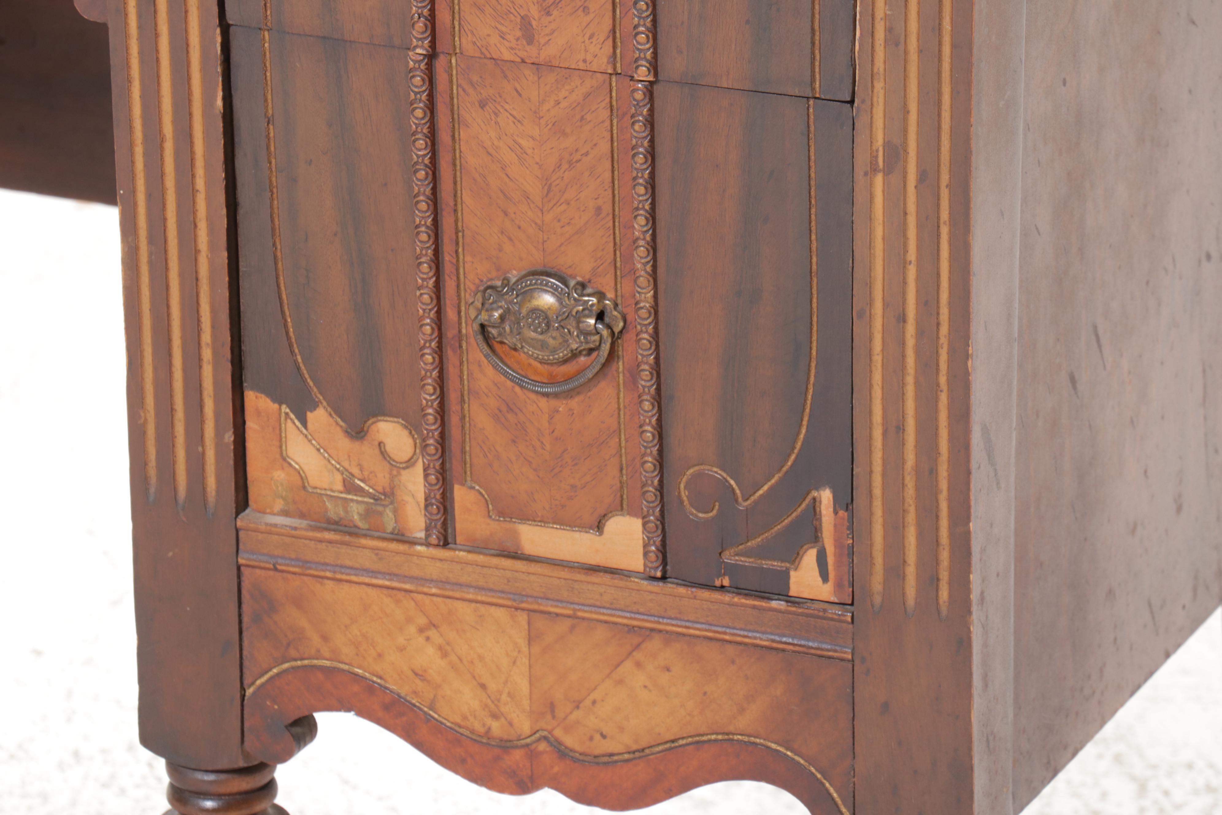 E. Kleeman Co. Jacobean Revival Style Mahogany and Waterfall Dressing Table