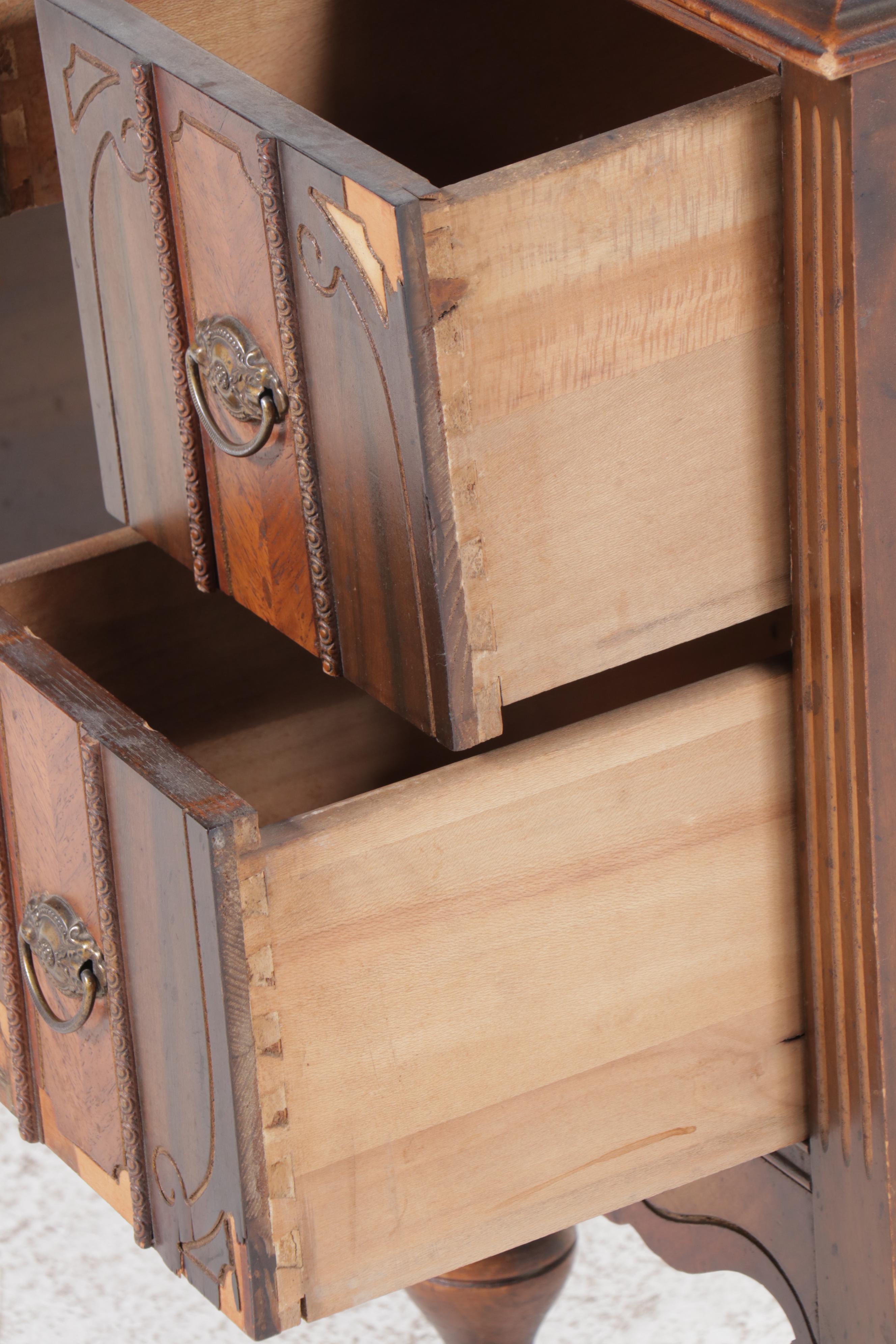E. Kleeman Co. Jacobean Revival Style Mahogany and Waterfall Dressing Table