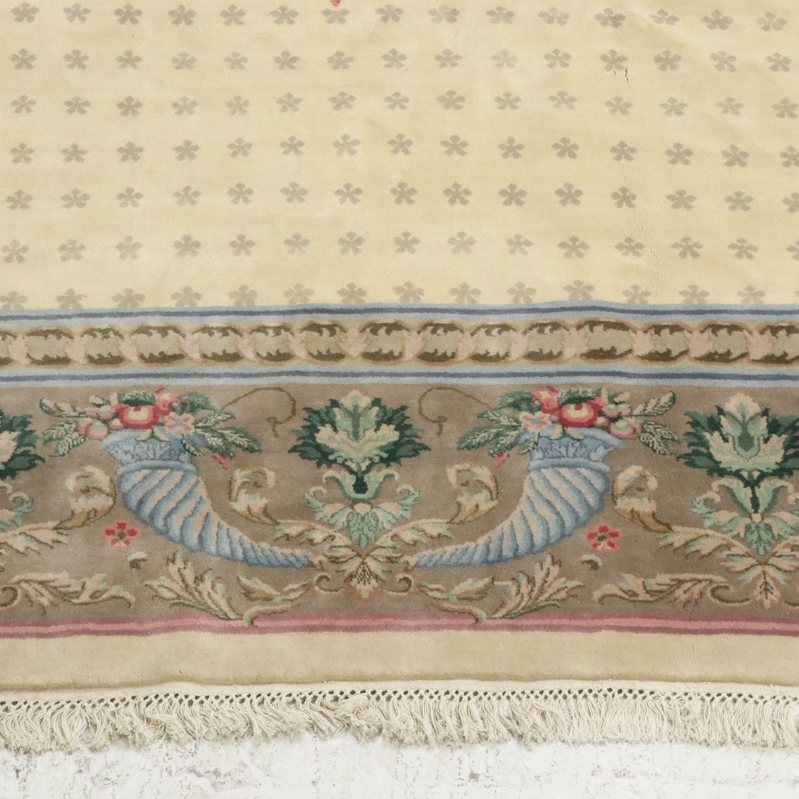 9'6 x 14'3 Hand-Knotted Sino-French Aubusson Room-Sized Rug