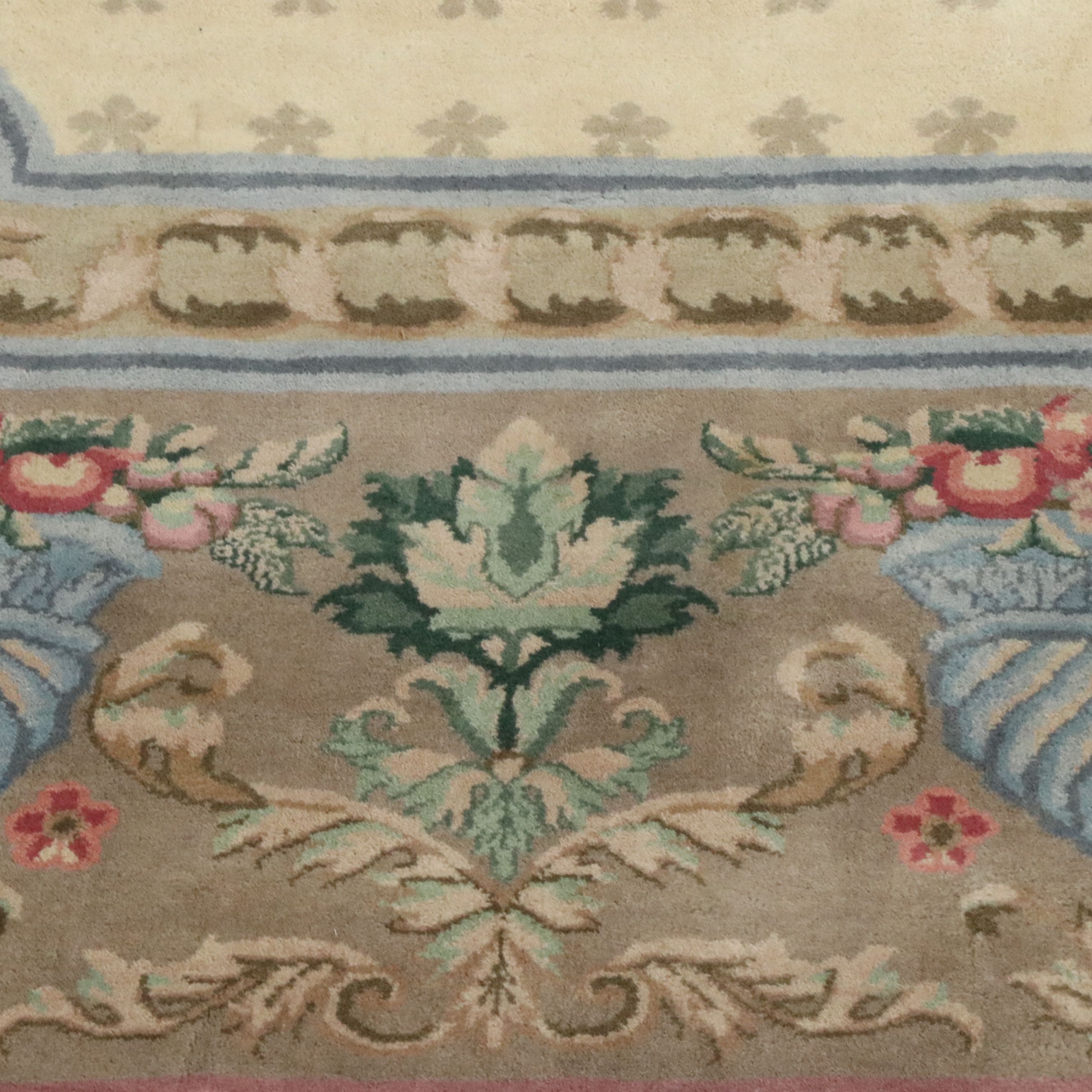 9'6 x 14'3 Hand-Knotted Sino-French Aubusson Room-Sized Rug