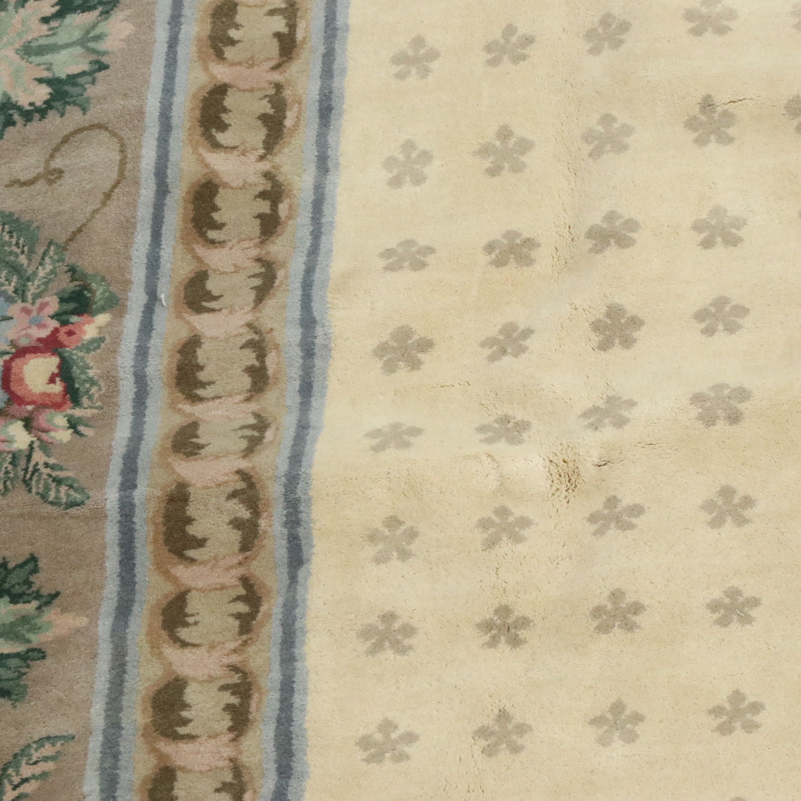 9'6 x 14'3 Hand-Knotted Sino-French Aubusson Room-Sized Rug