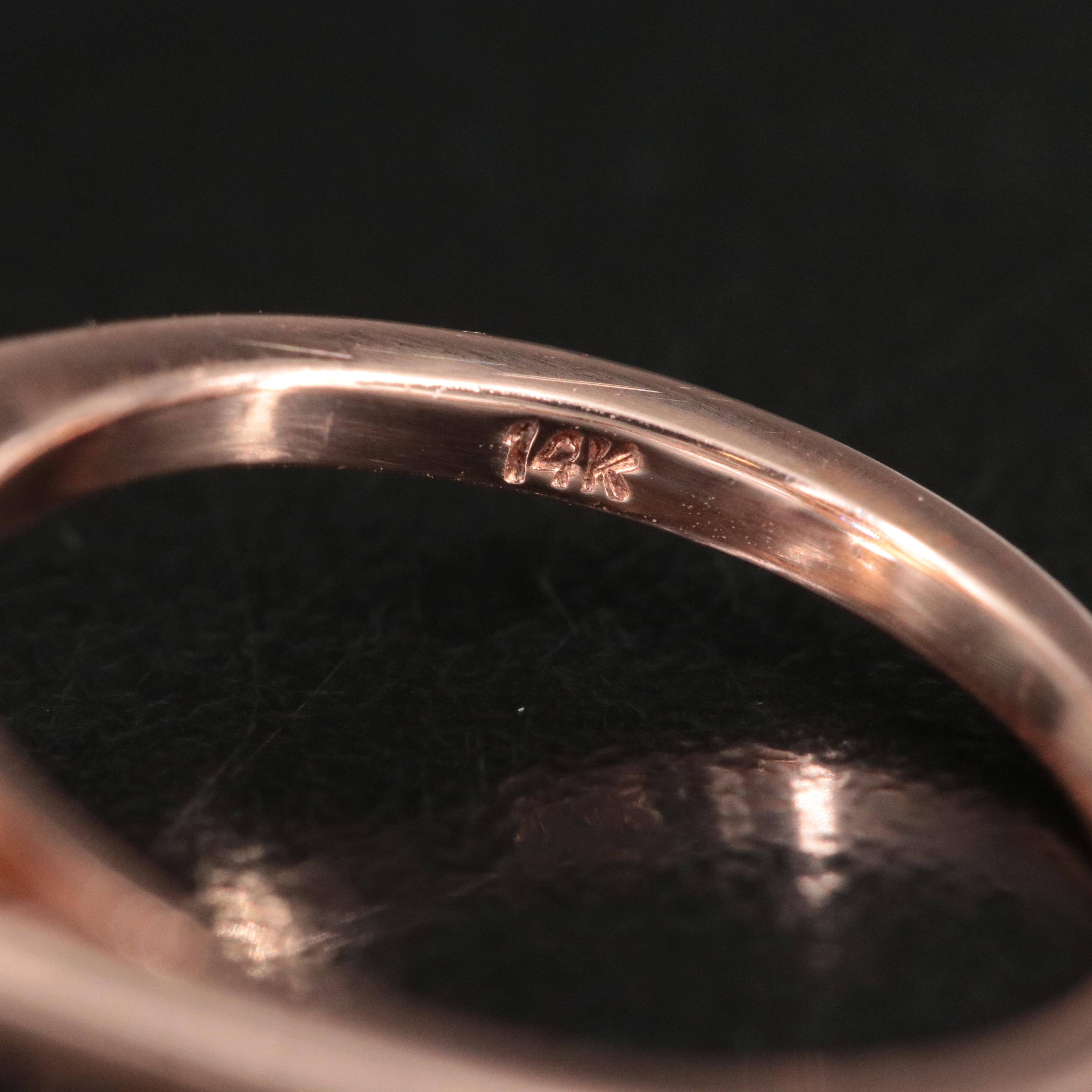 14K Rose Gold Morganite and Diamond Ring