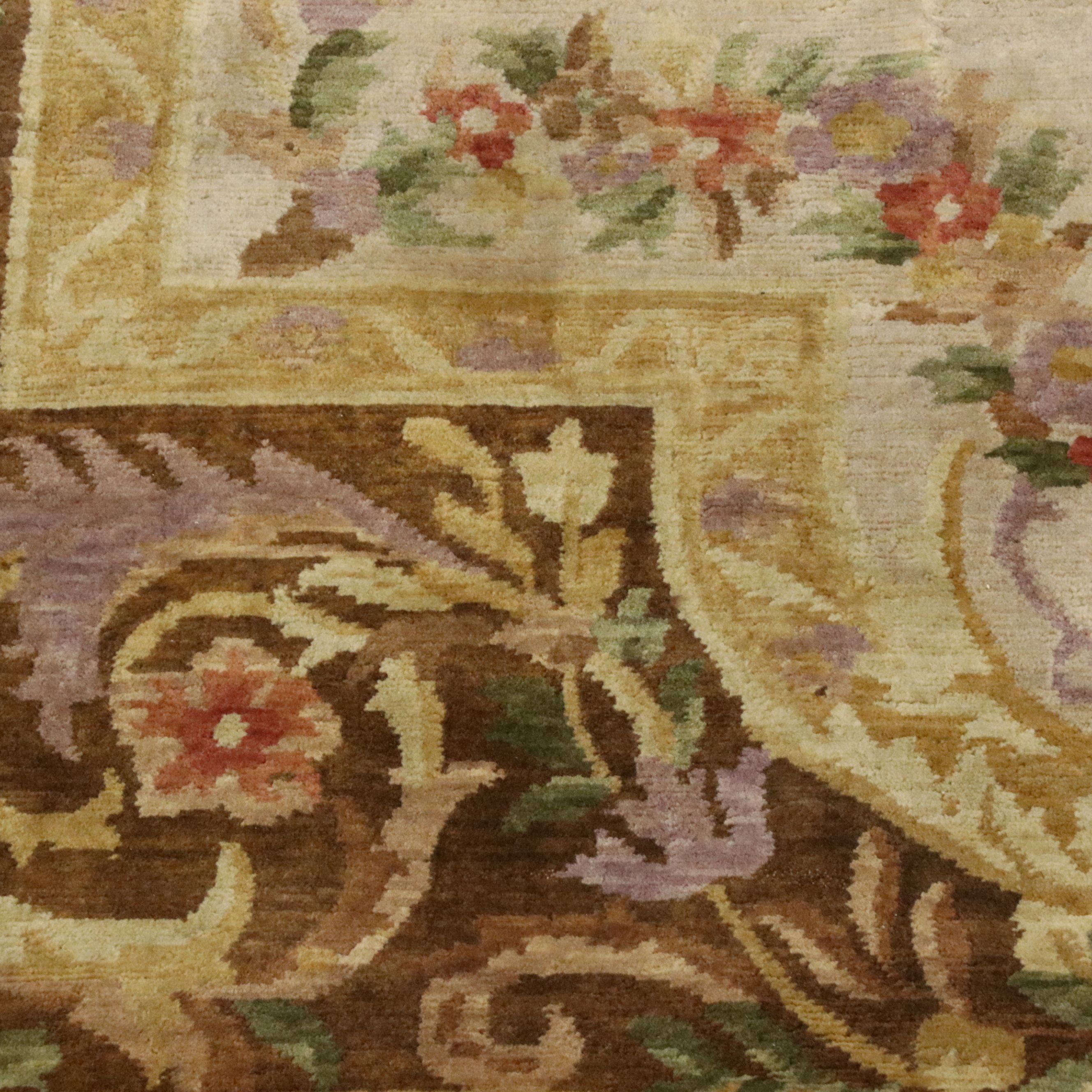 8'6 x 12'5 Hand-Knotted Nepalese French Aubusson Room Sized Rug