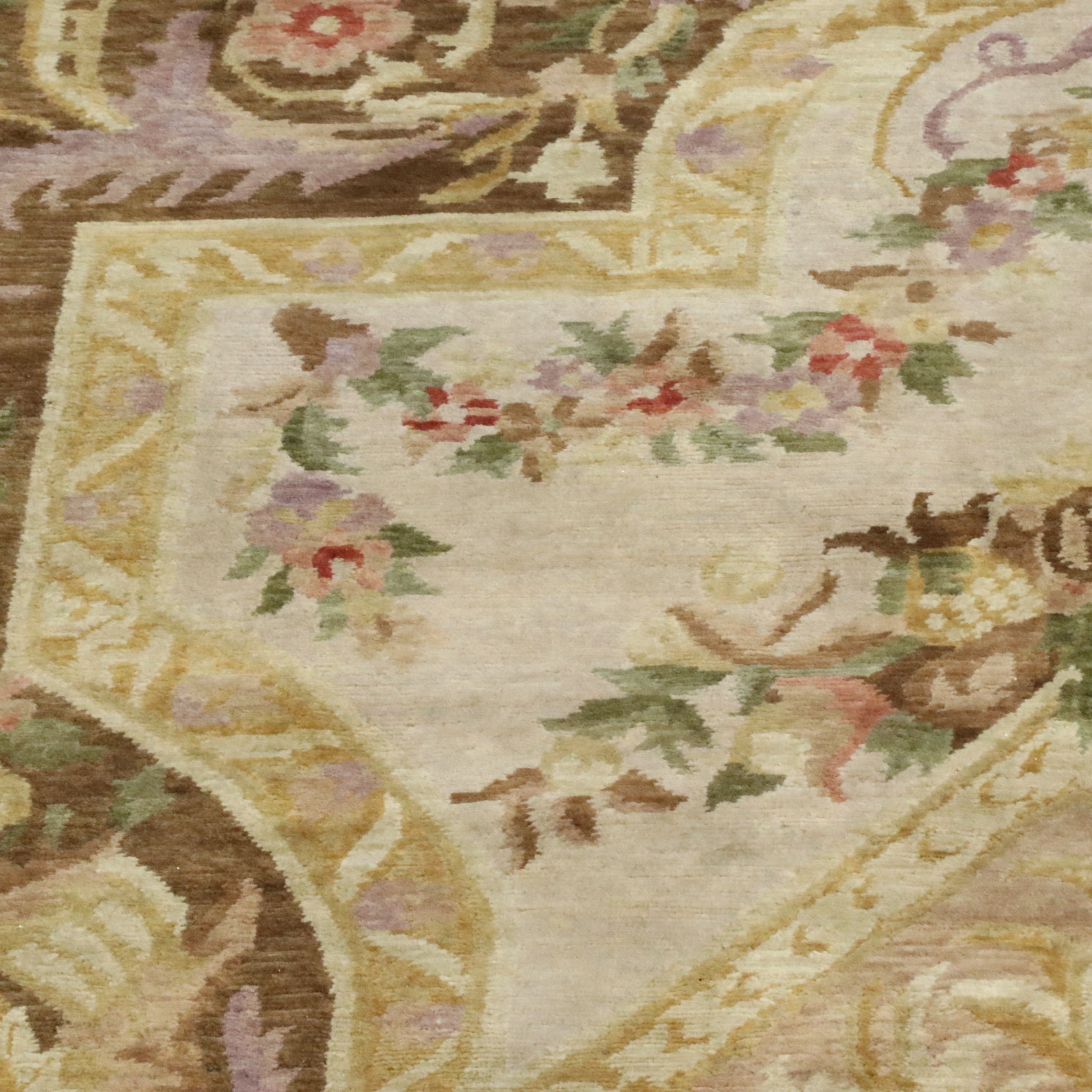 8'6 x 12'5 Hand-Knotted Nepalese French Aubusson Room Sized Rug