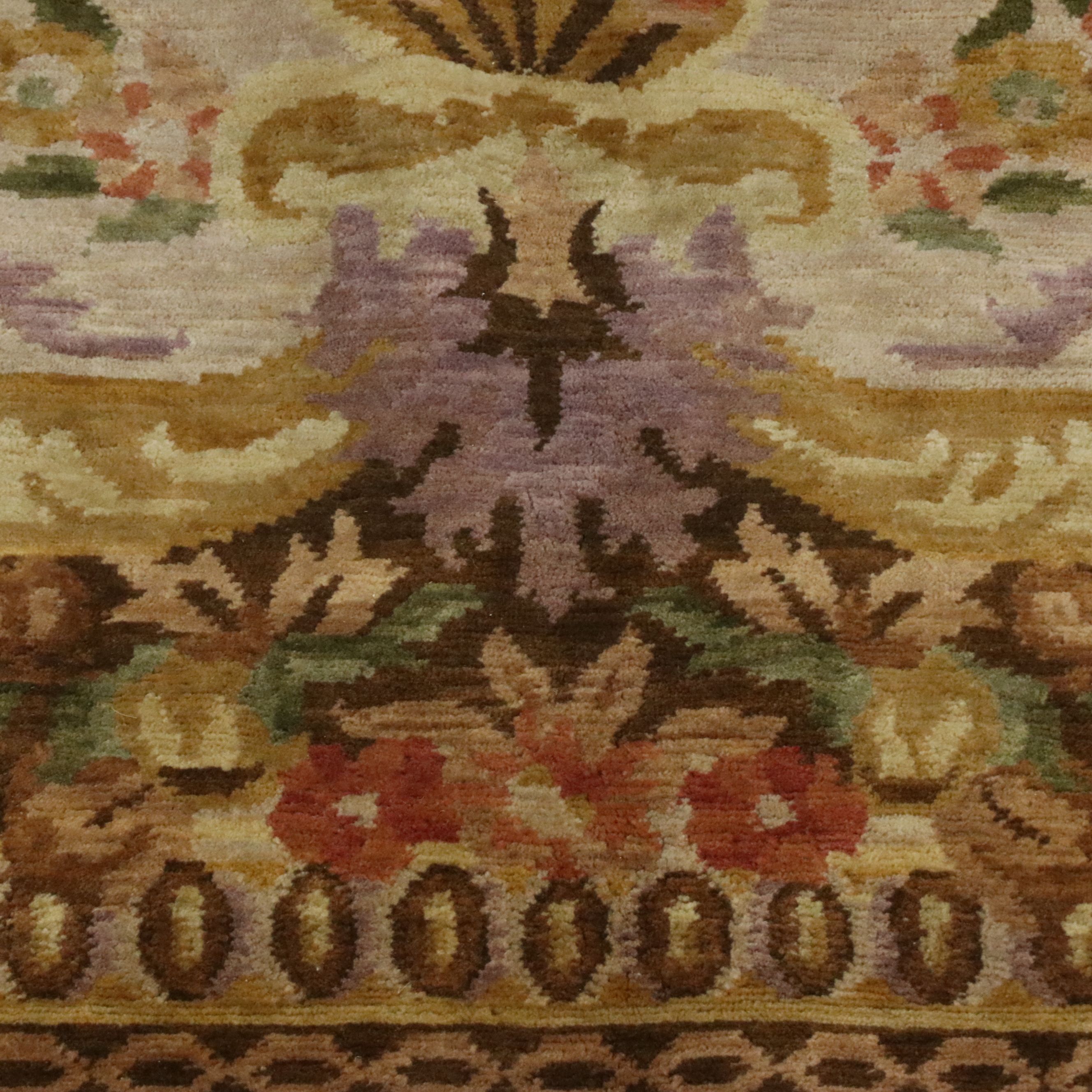 8'6 x 12'5 Hand-Knotted Nepalese French Aubusson Room Sized Rug