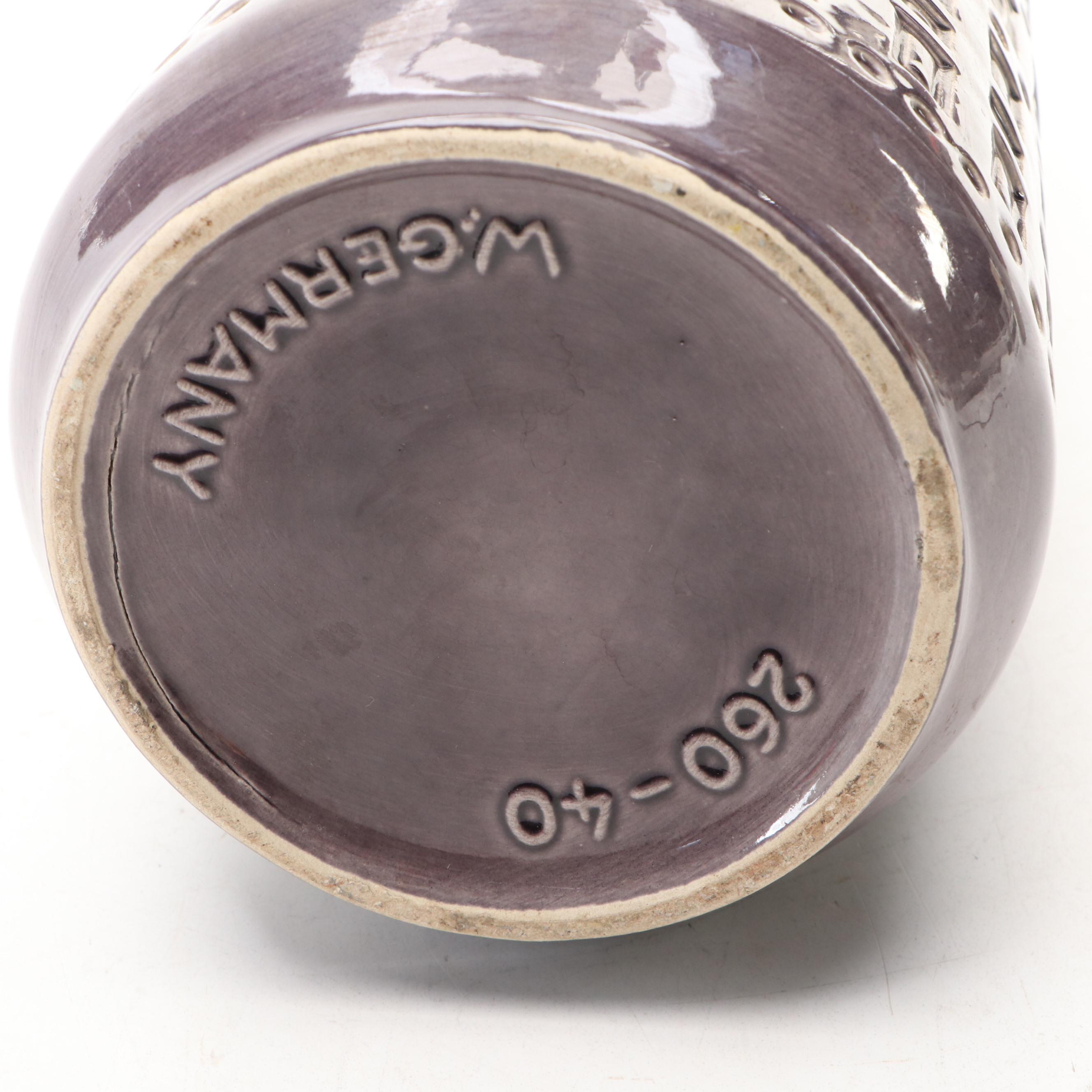 Scheurich Mid Century Modern West German Geometric Purple Vase