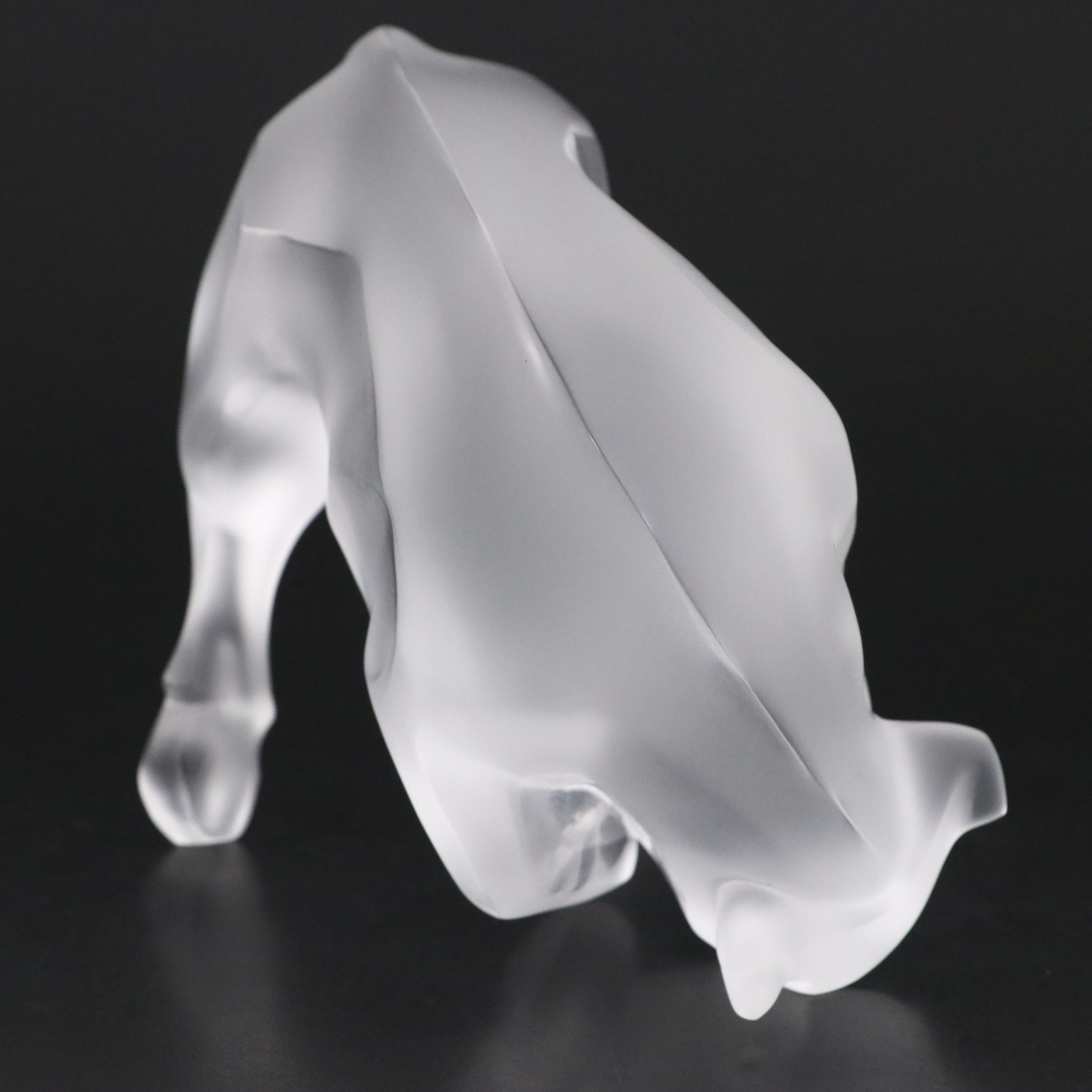 Lalique "Auroch Taureau" Frosted Crystal Bull Figurine