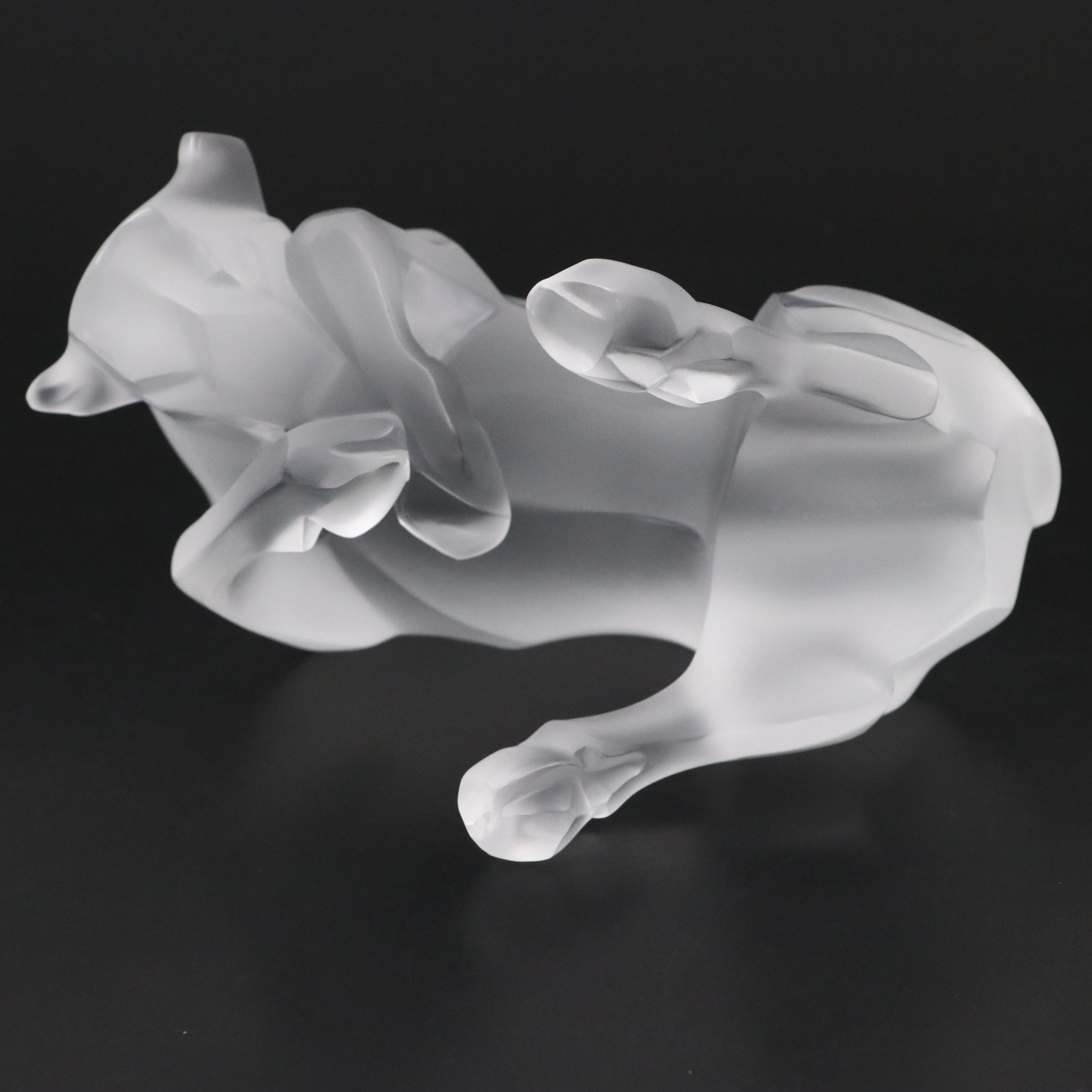 Lalique "Auroch Taureau" Frosted Crystal Bull Figurine