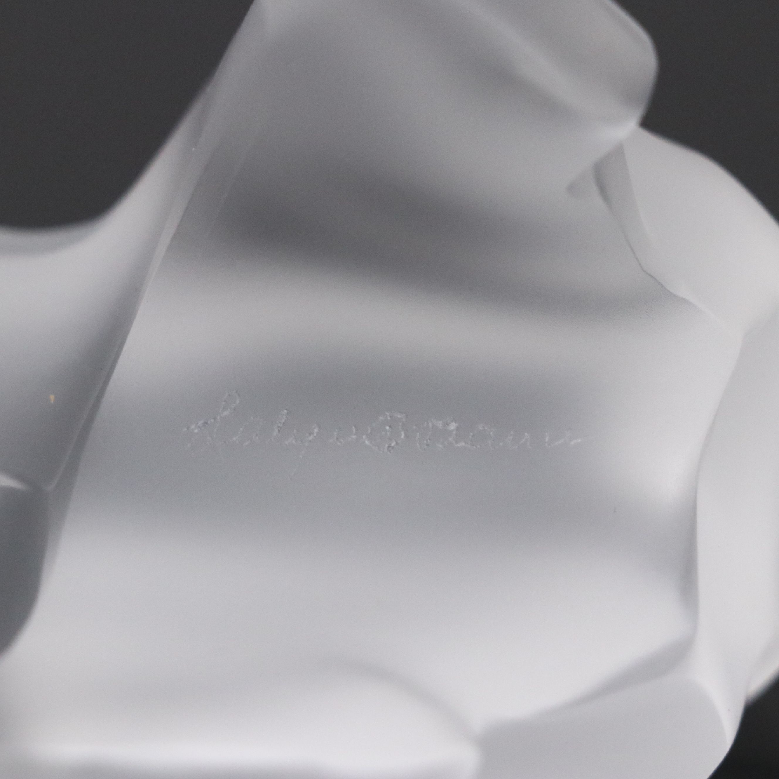 Lalique "Auroch Taureau" Frosted Crystal Bull Figurine