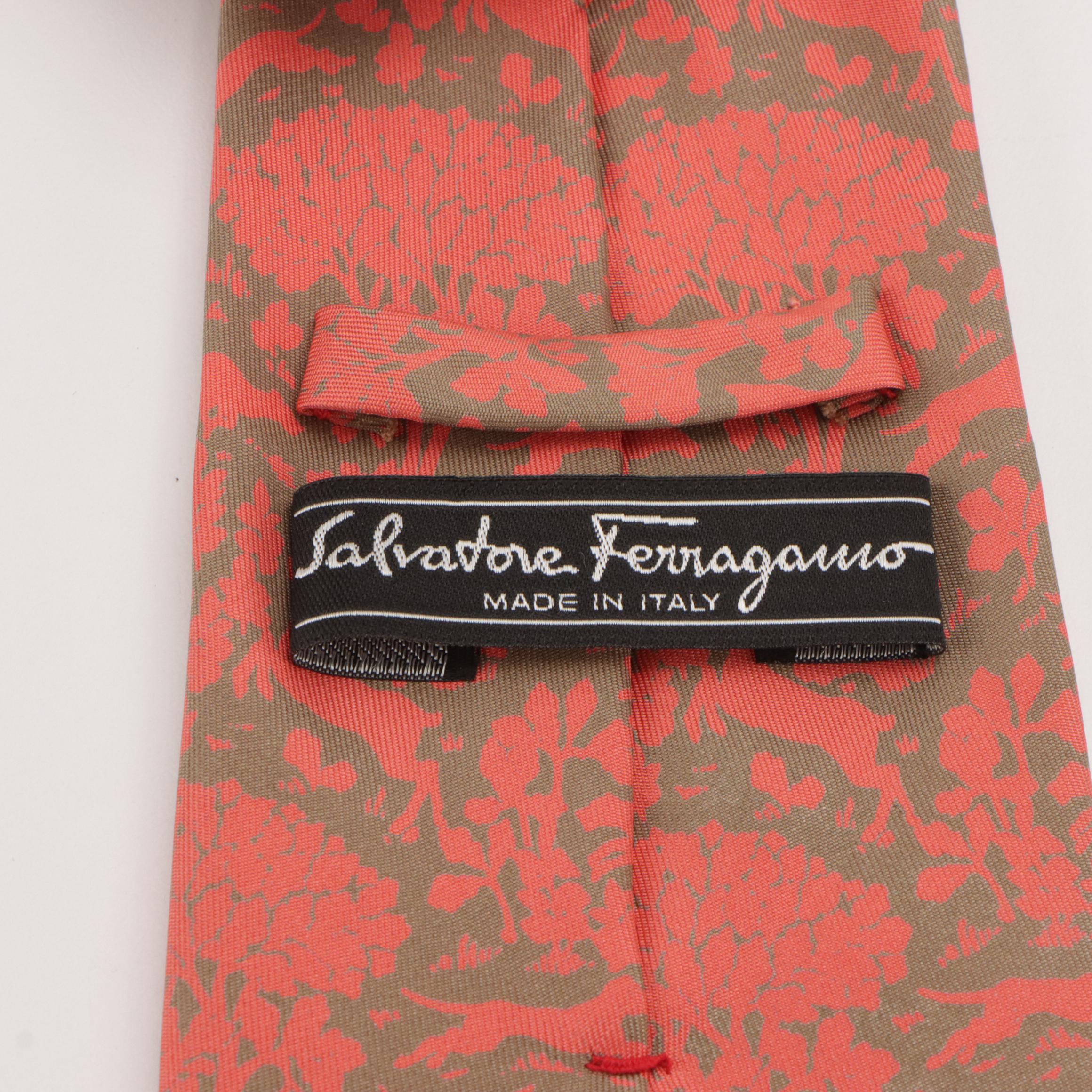 Salvatore Ferragamo Patterned Tall/Standard Neckties in Silk Twill
