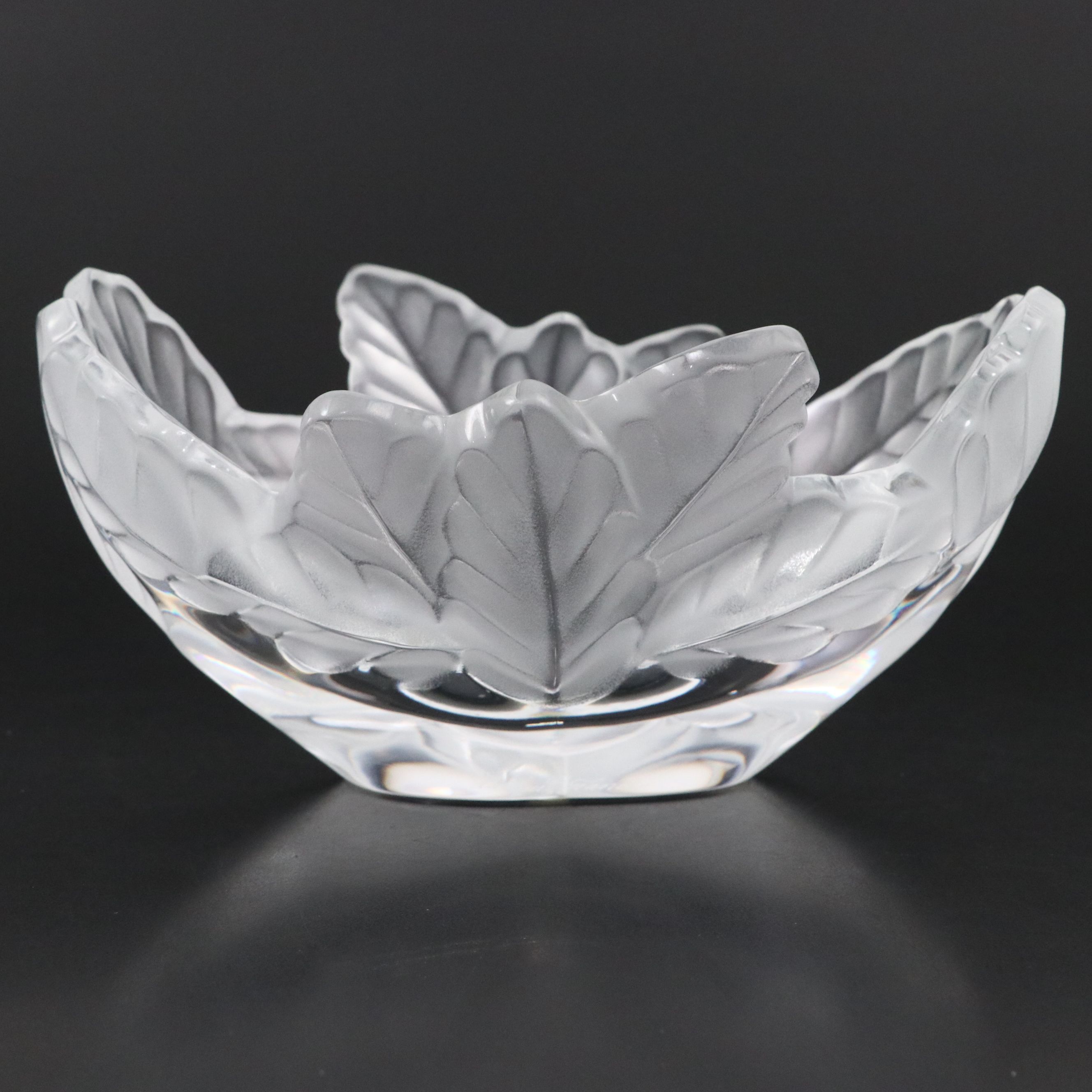 Lalique "Compiegne" Frosted and Clear Crystal Bowl
