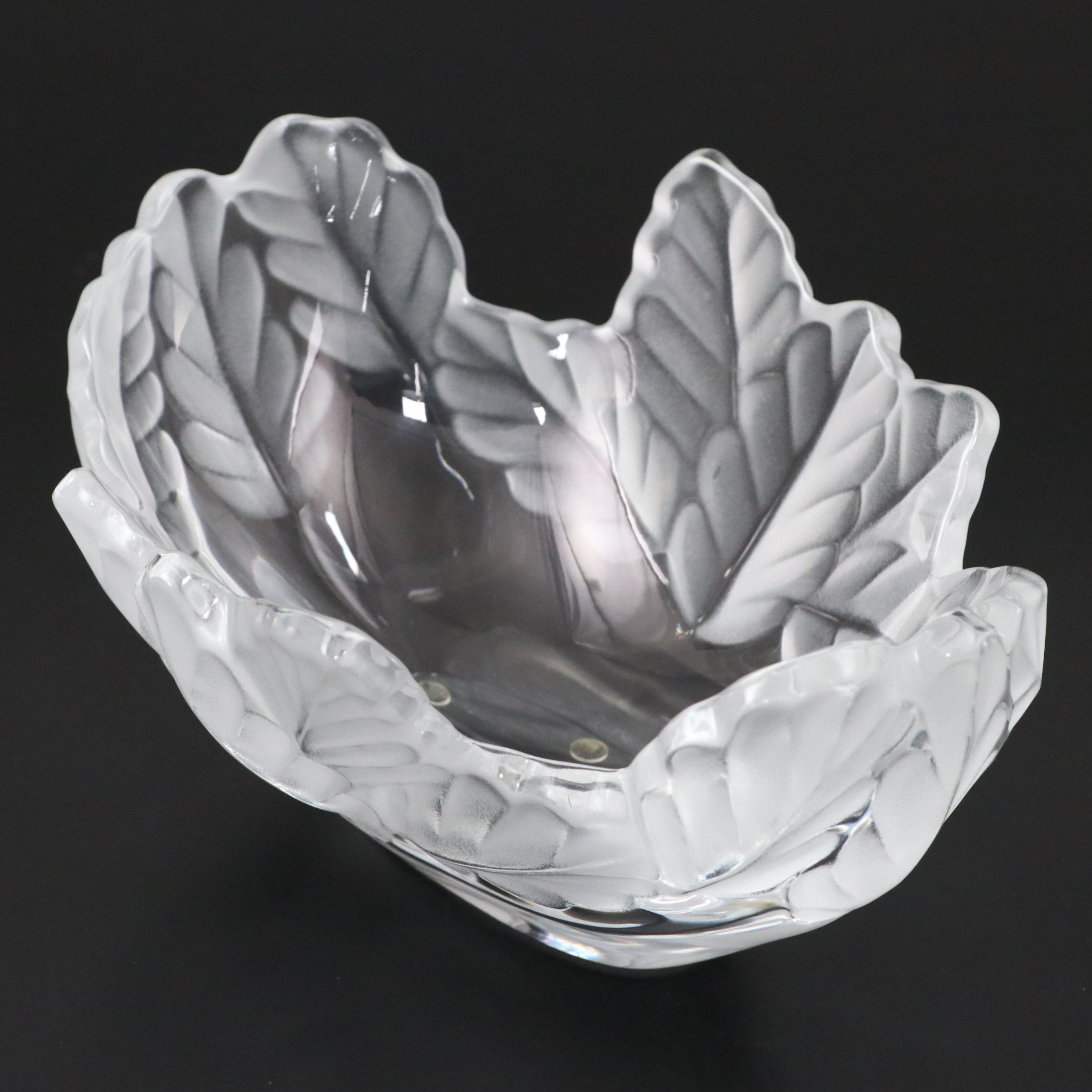 Lalique "Compiegne" Frosted and Clear Crystal Bowl