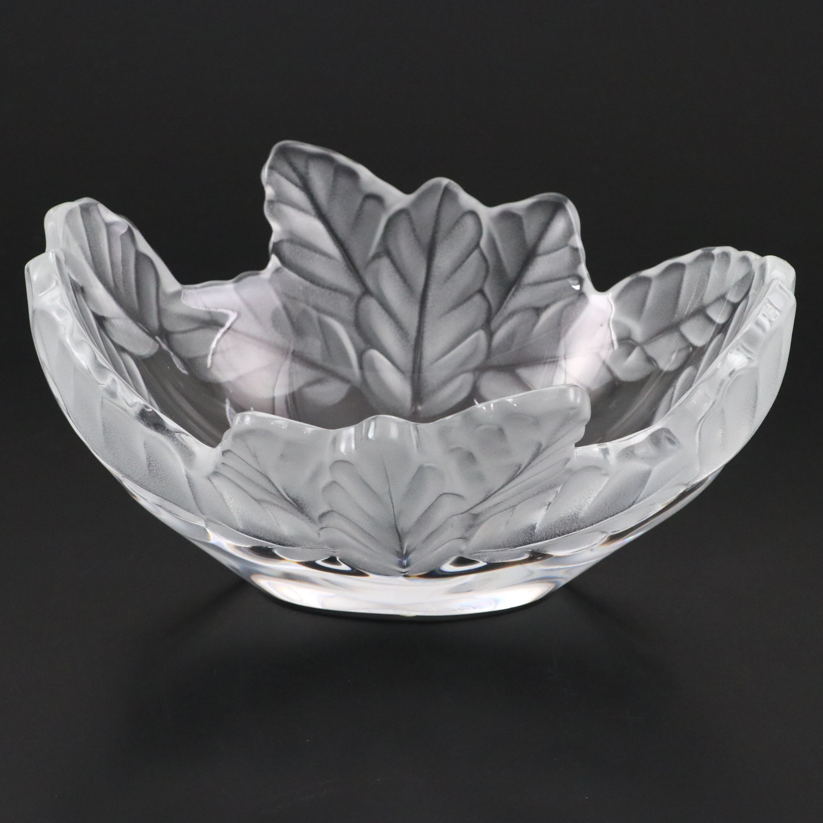Lalique "Compiegne" Frosted and Clear Crystal Bowl