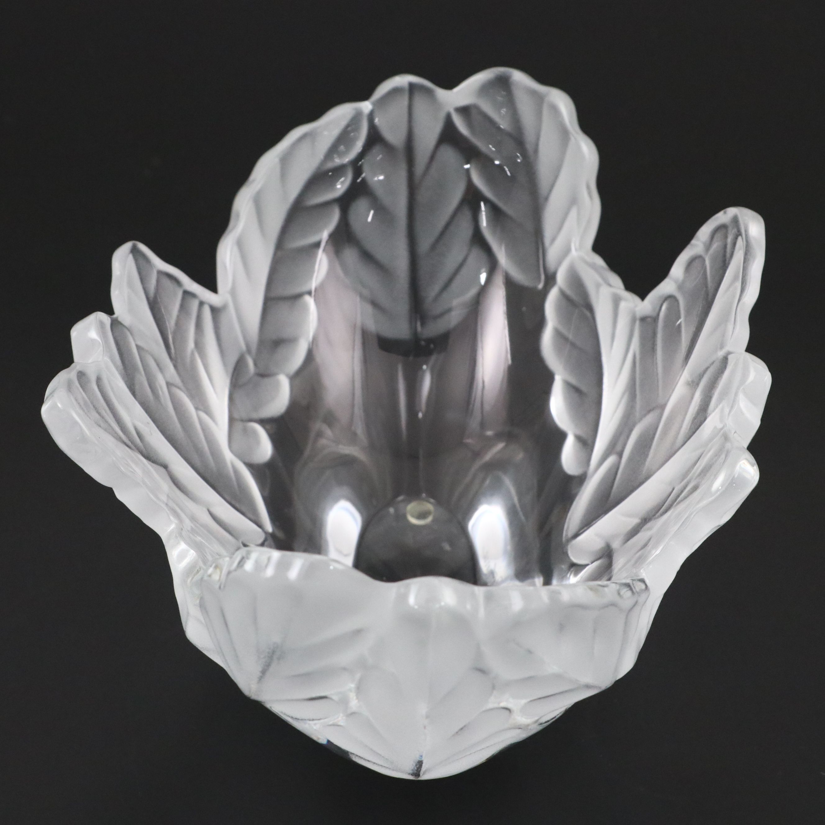 Lalique "Compiegne" Frosted and Clear Crystal Bowl