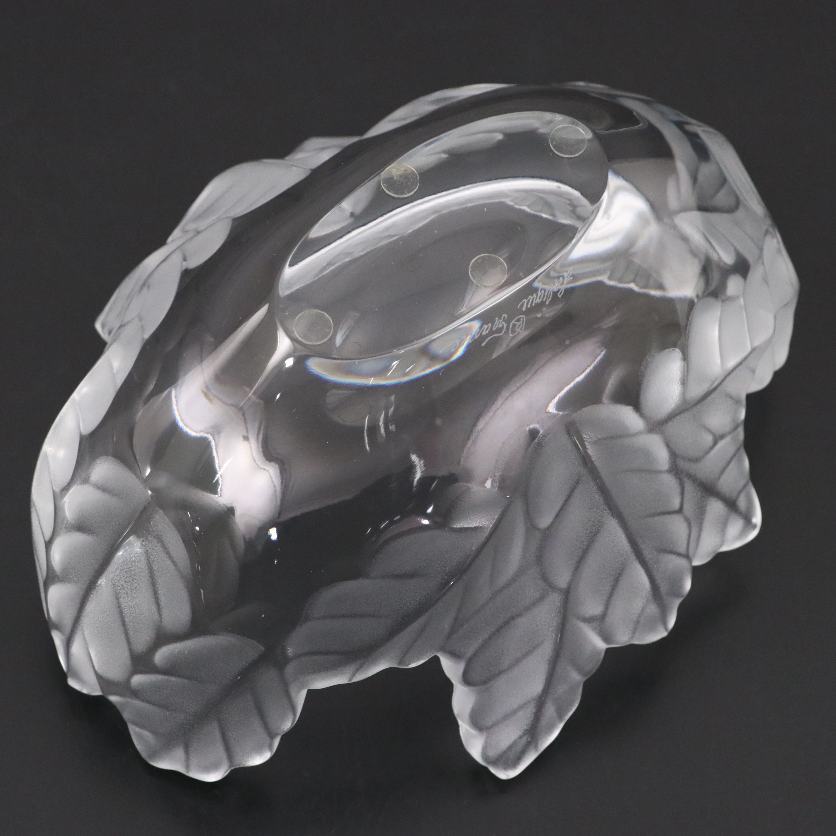 Lalique "Compiegne" Frosted and Clear Crystal Bowl