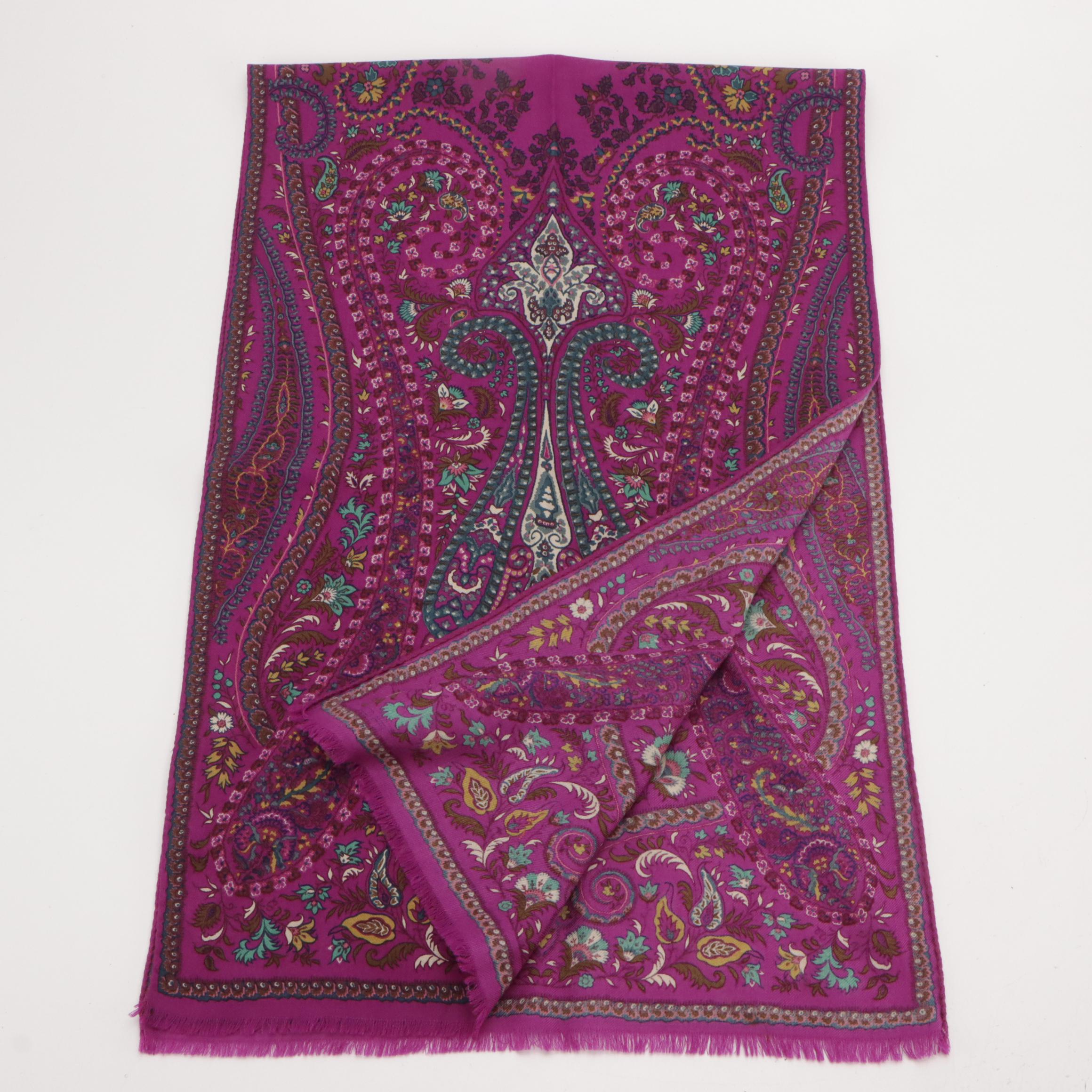 ETRO Paisley Print Silk/Wool Scarf