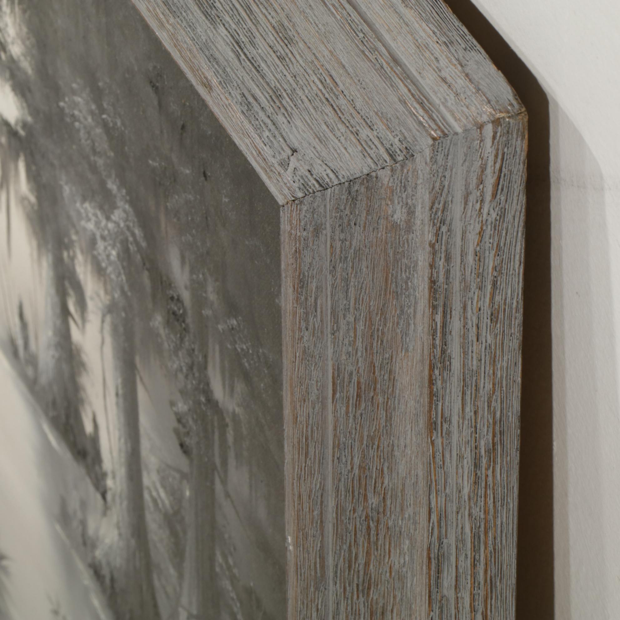 Miriam Ragan Grey Monochrome Swamp Landscape Oil Painting, Late 20th Century