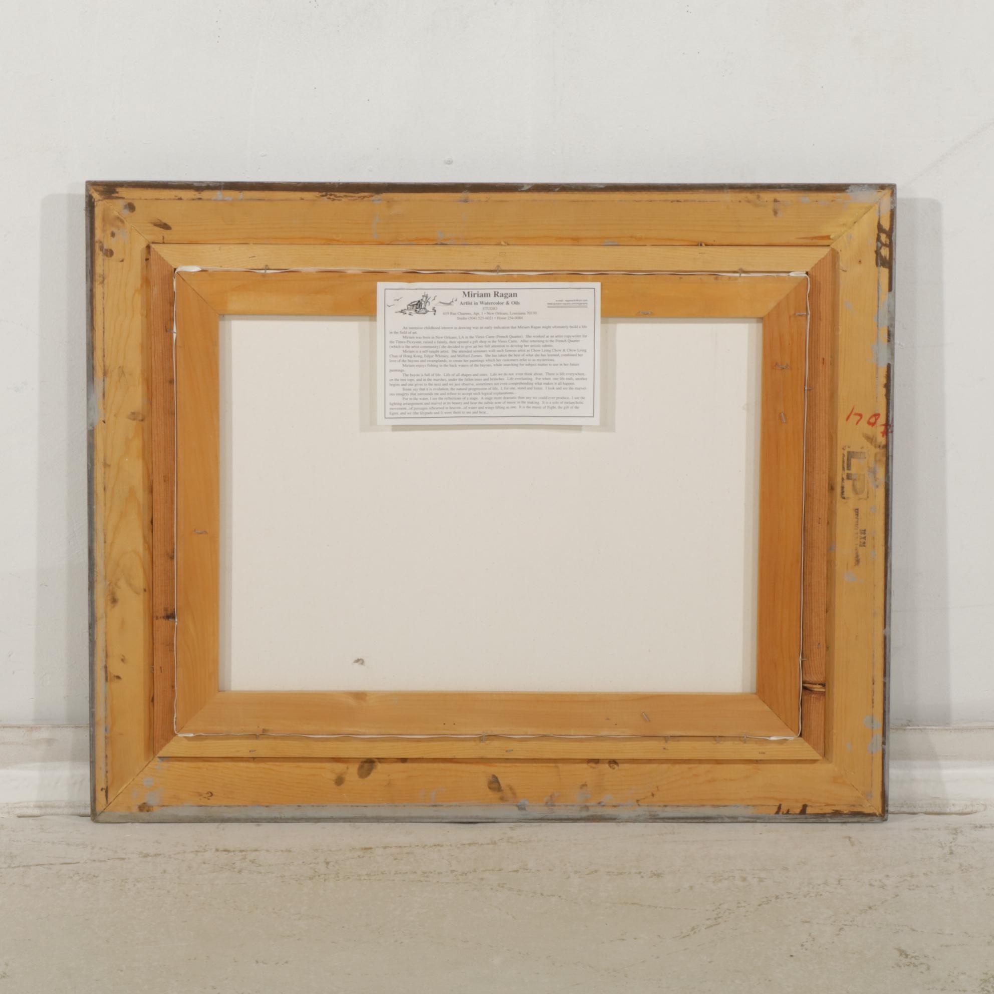 Miriam Ragan Grey Monochrome Swamp Landscape Oil Painting, Late 20th Century