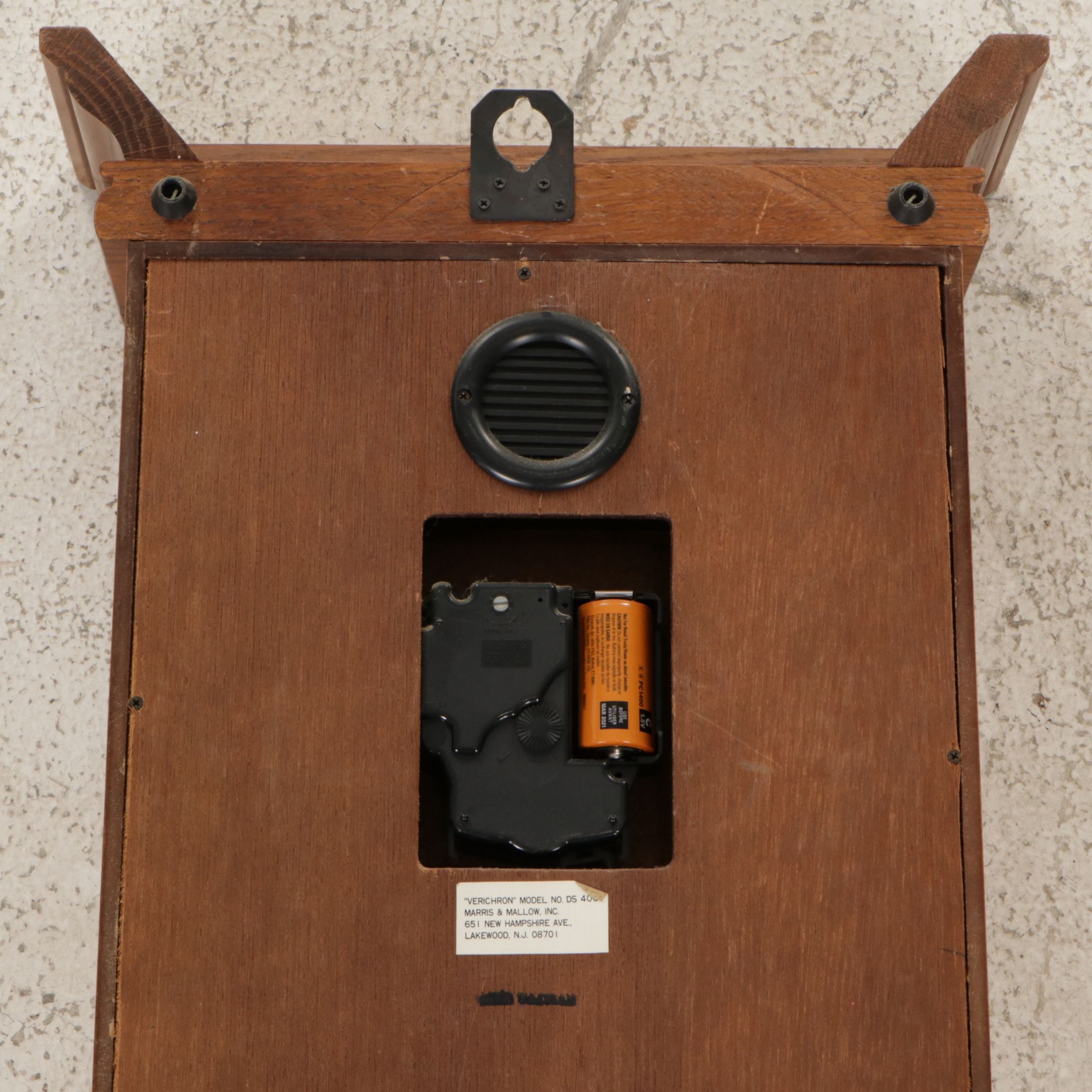 Verichron Battery Operated Wall Clock in Oak Case